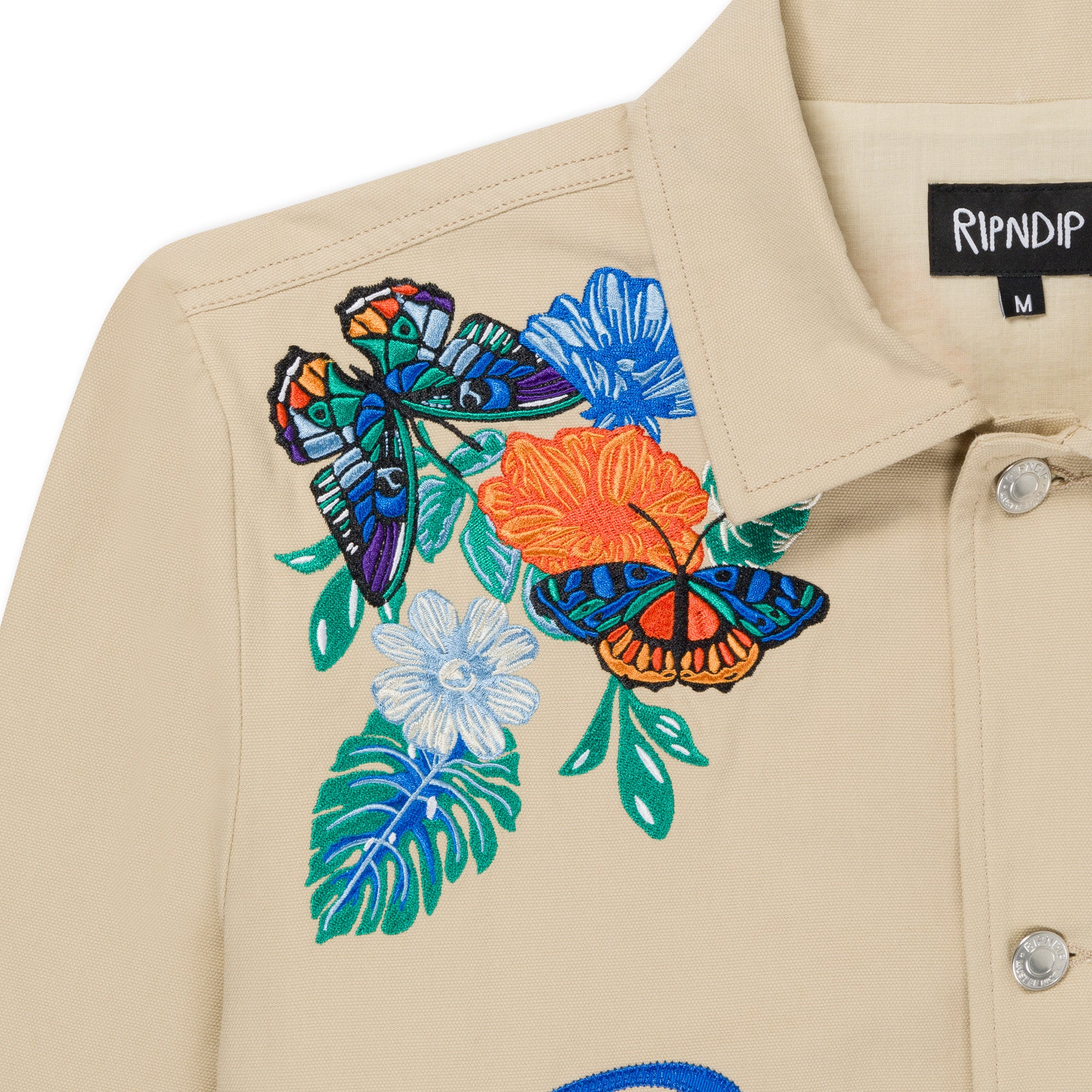 Los Ripndip Canvas Button Down Jacket (Khaki) - Image 4