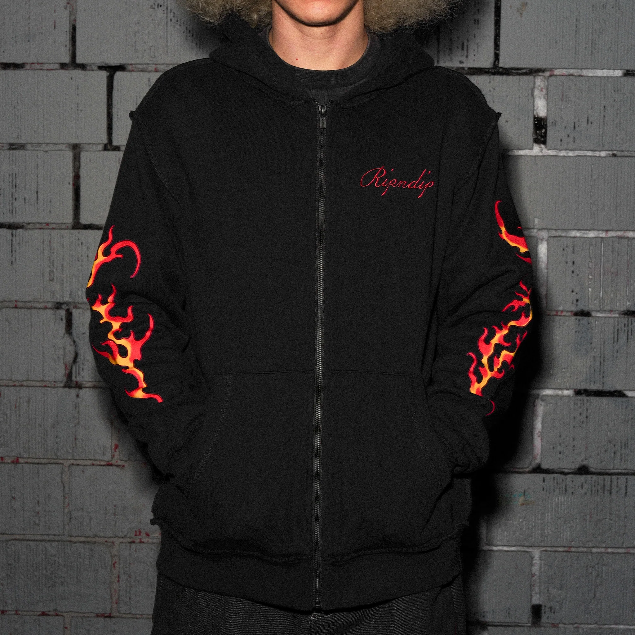 InkEd Zip-Up Hoodie (Black) - Image 2