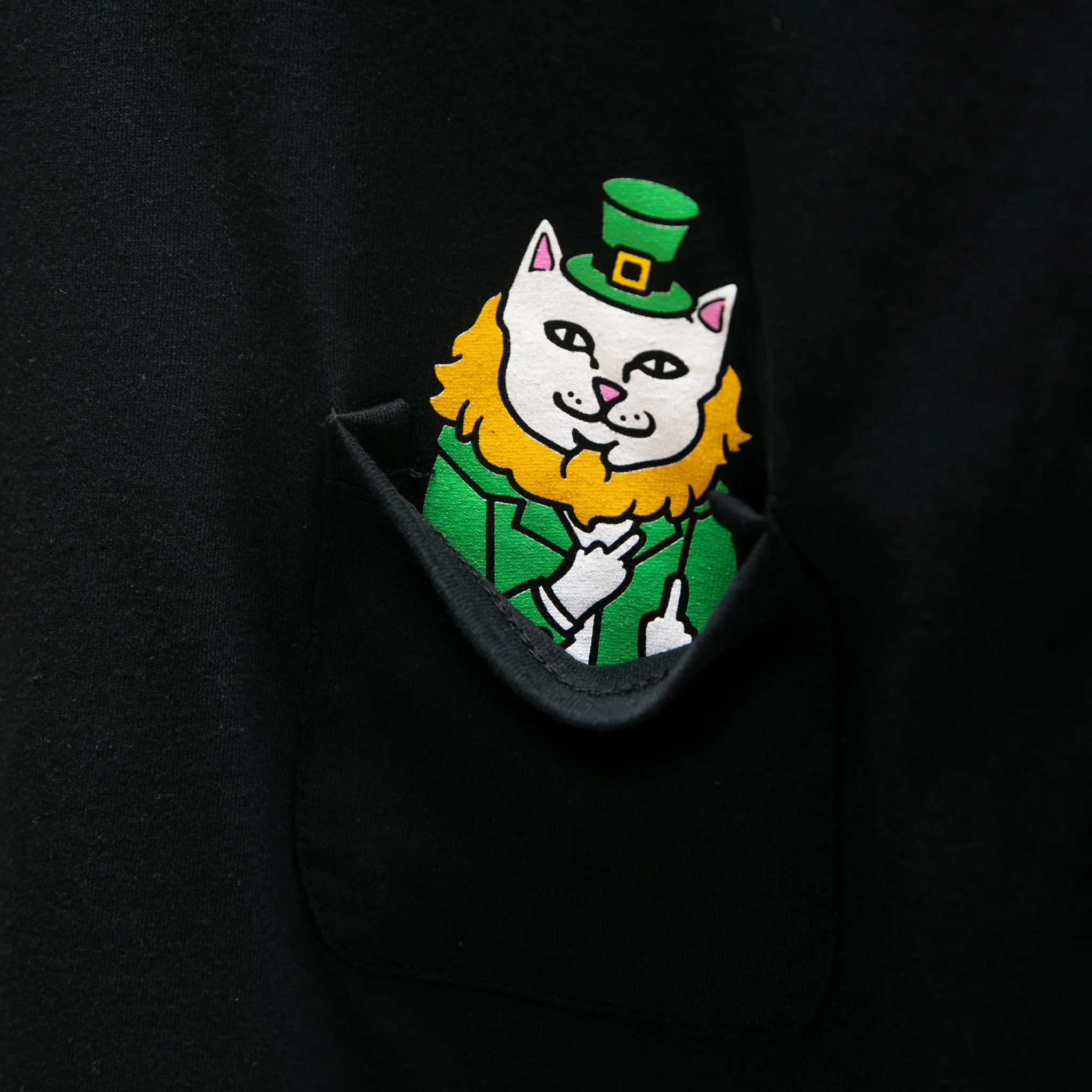 Luck of The Lord Nerm Pocket Tee (Black) - Image 2