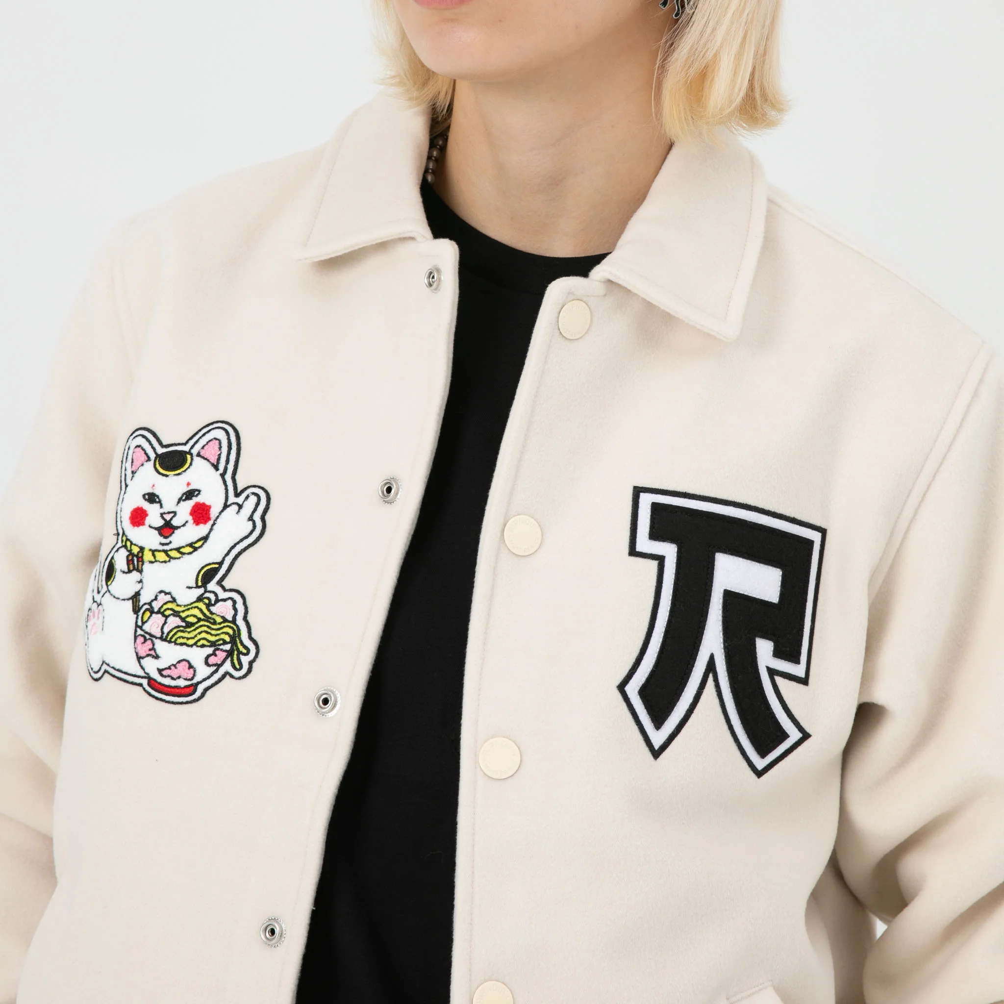 Lucky Nerm Varsity Jacket (Cream) - Image 3