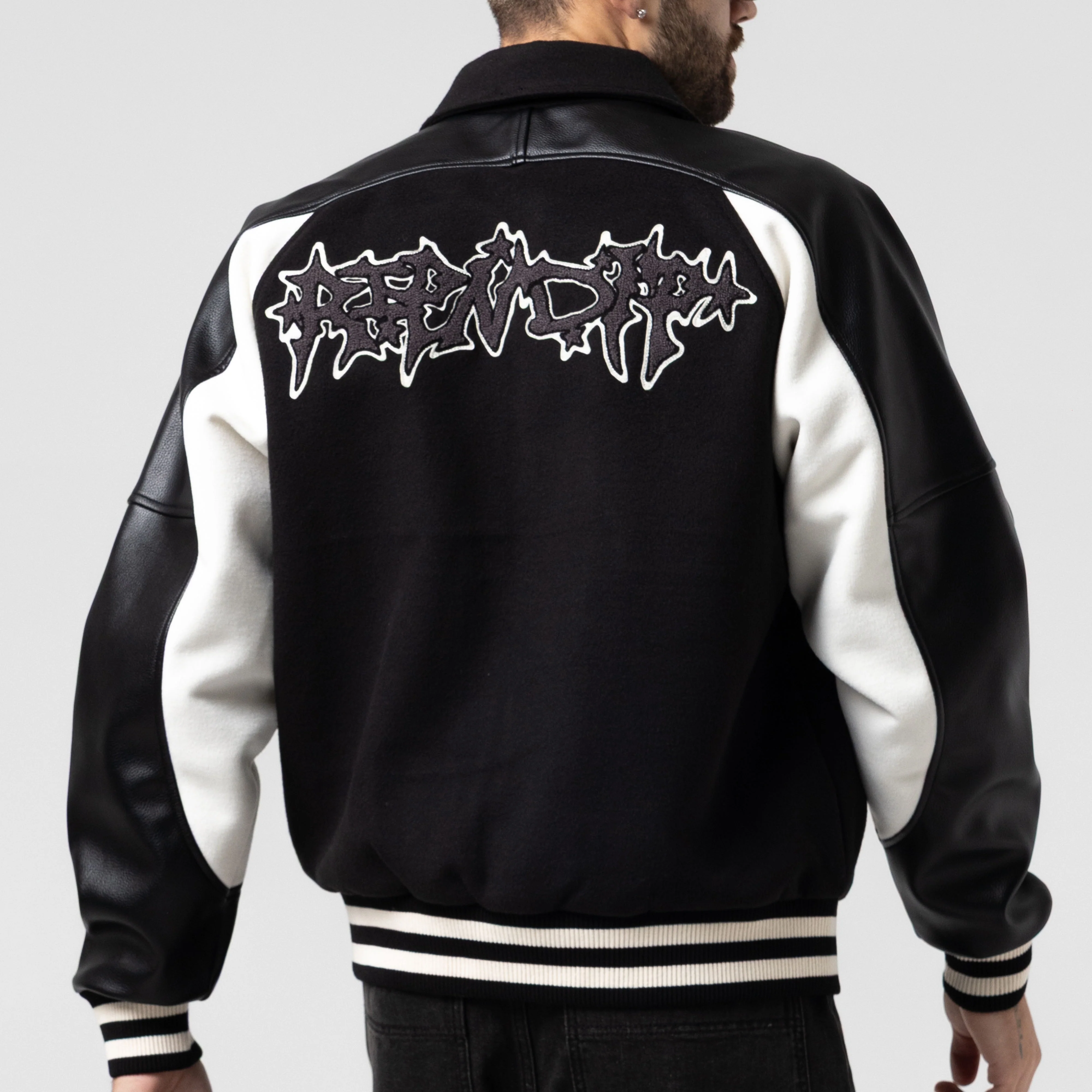 Luther Leather Jacket (Black / Sand) - Image 2