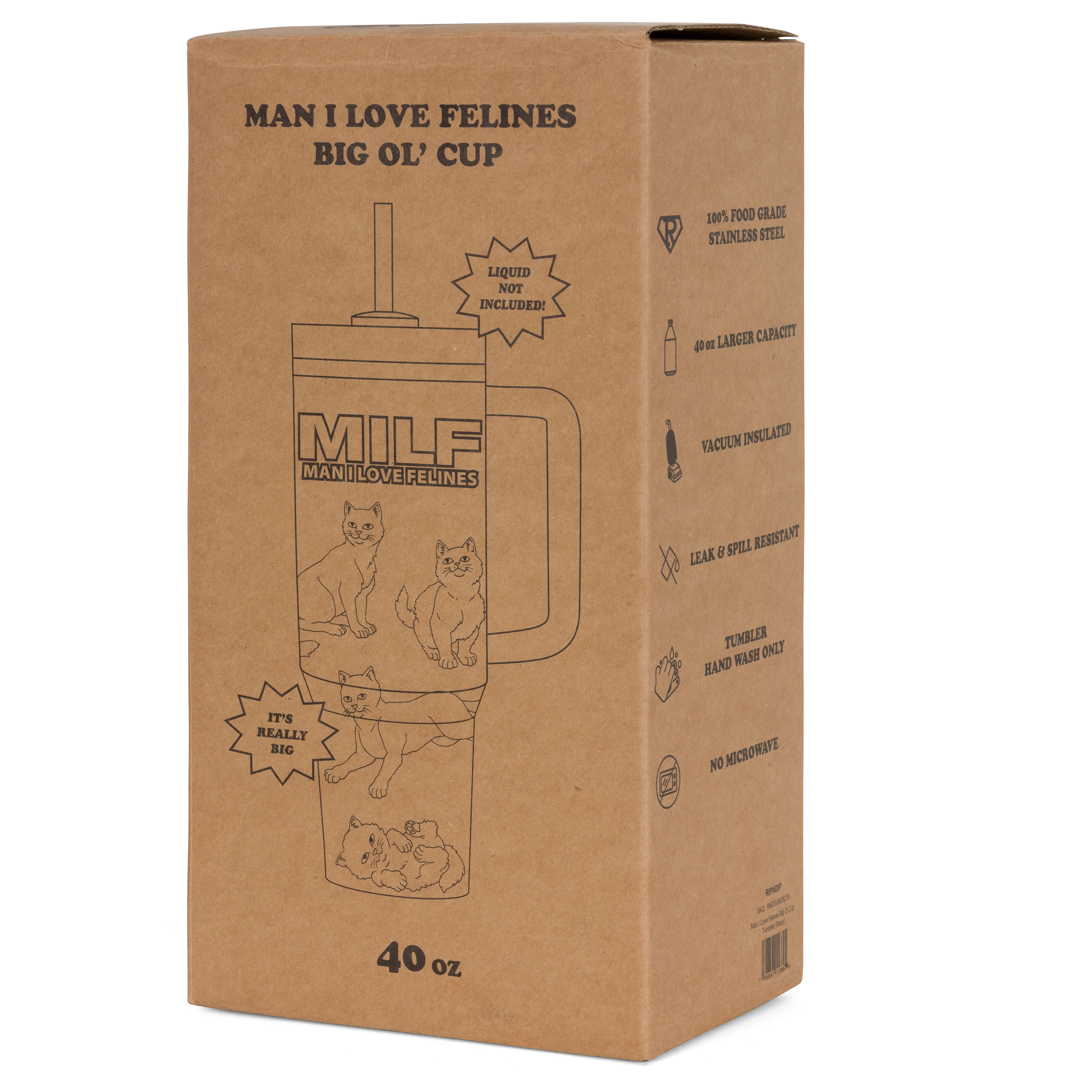 Man I Love Felines Big Ol Cup Tumbler (Black) - Image 5