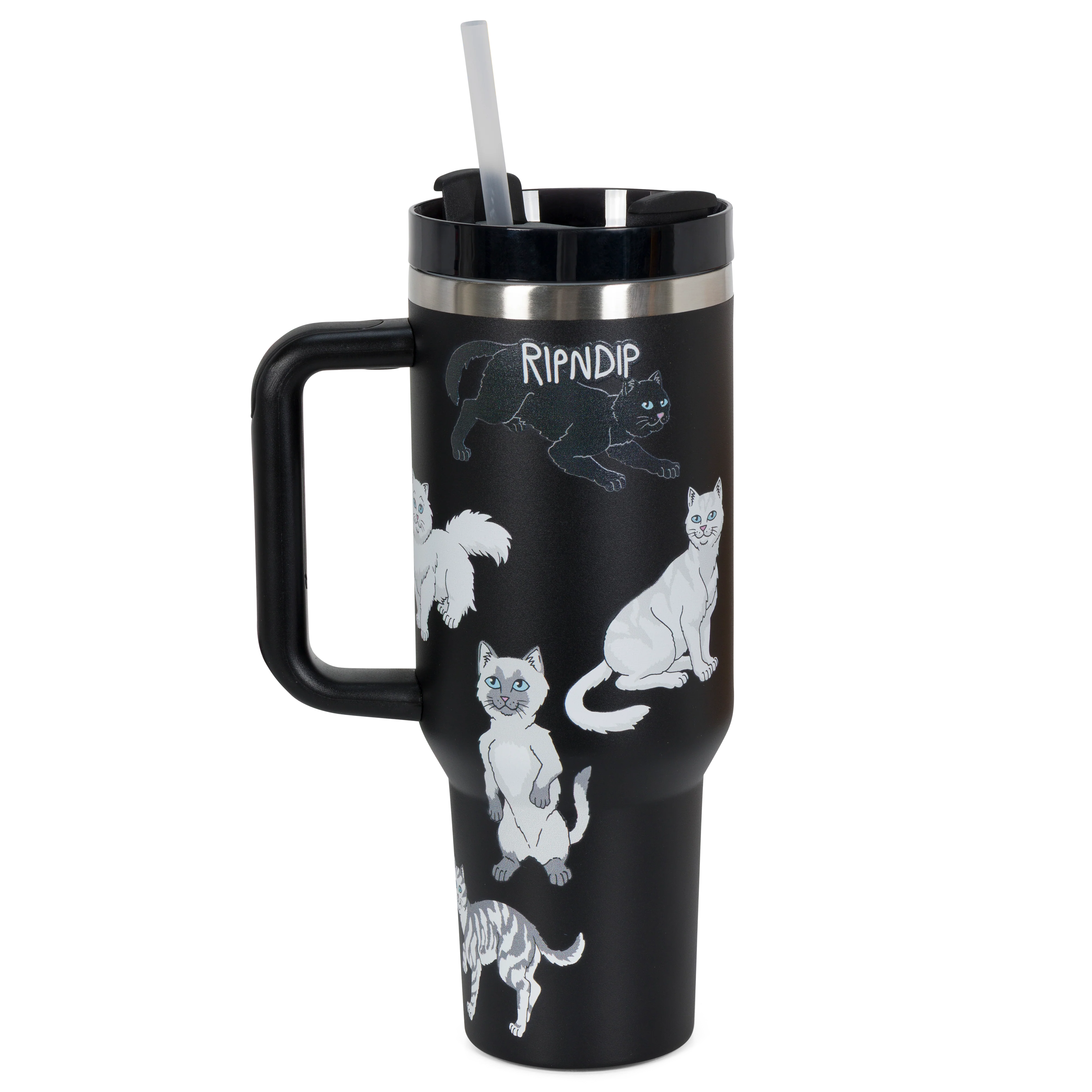 Man I Love Felines Big Ol Cup Tumbler (Black) - Image 8