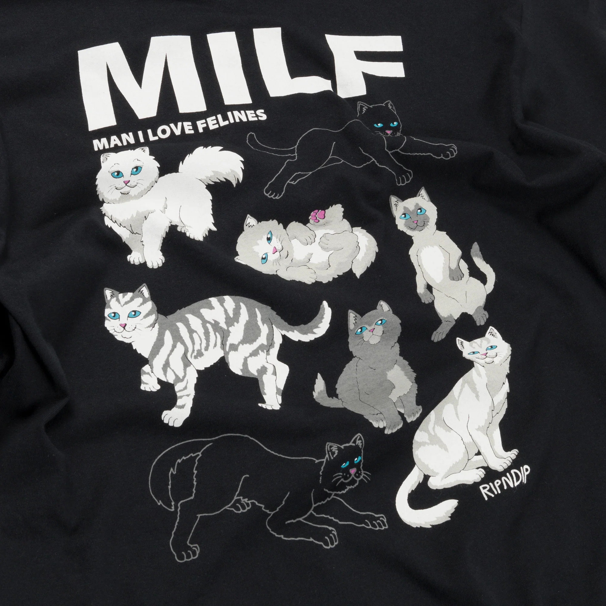 Man I Love Felines Long Sleeve (Black) - Image 4