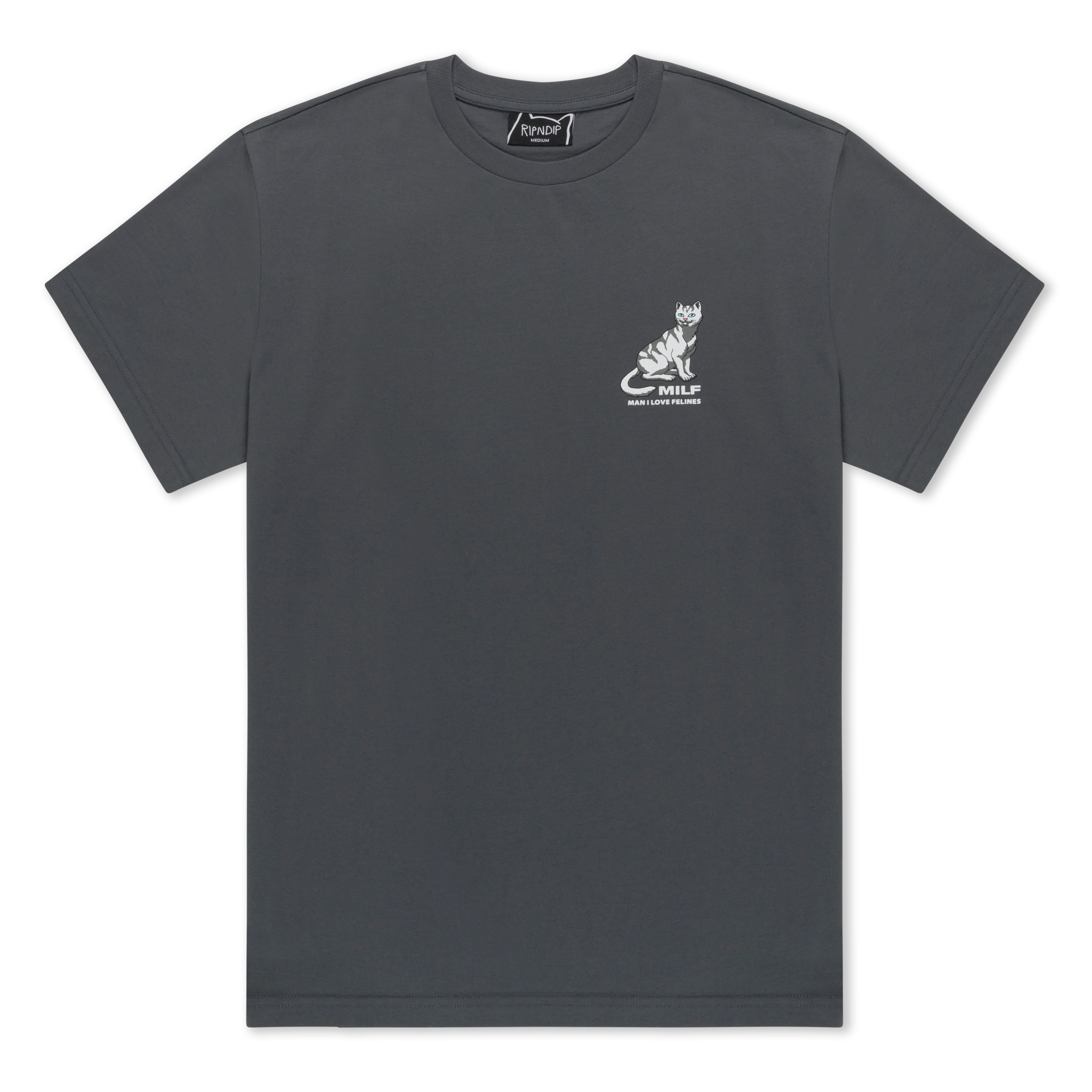 Man I Love Felines Tee (Charcoal) - Image 3