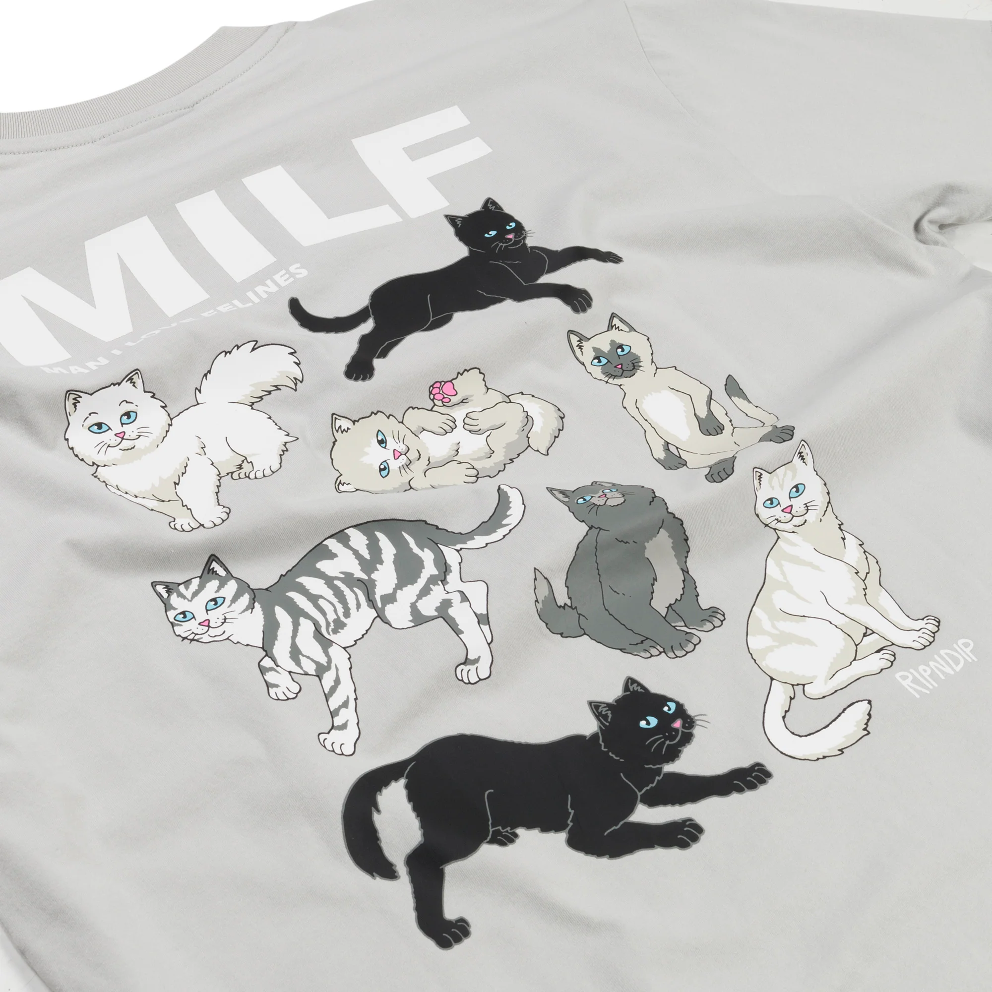 Man I Love Felines Tee (Grey) - Image 5