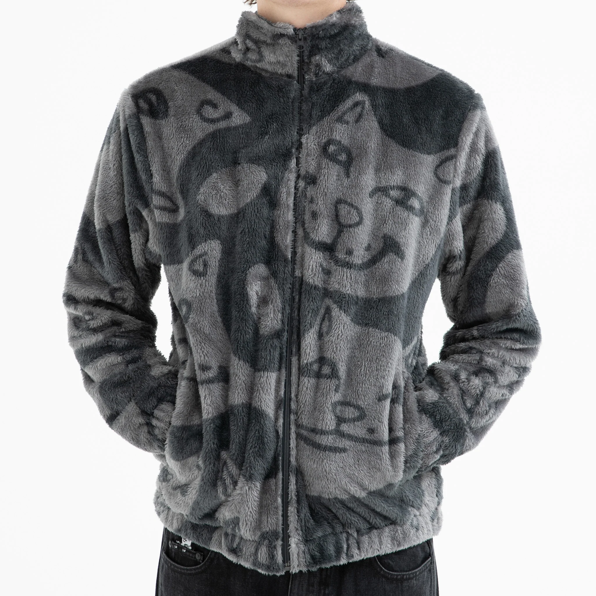 Many Faces Sherpa Jacket (Charcoal) - Image 3