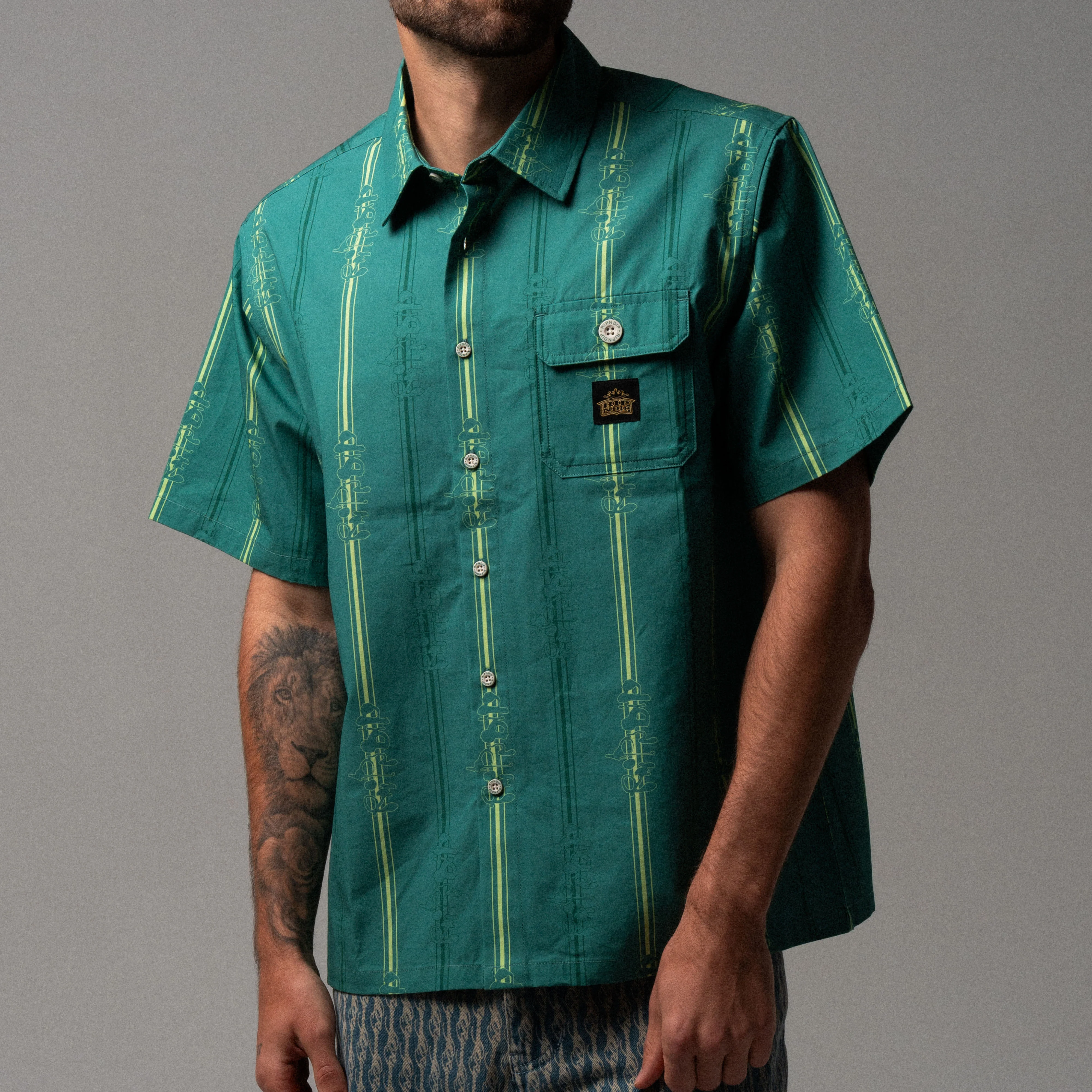 Melted Striped Button Up (Teal) - Image 4