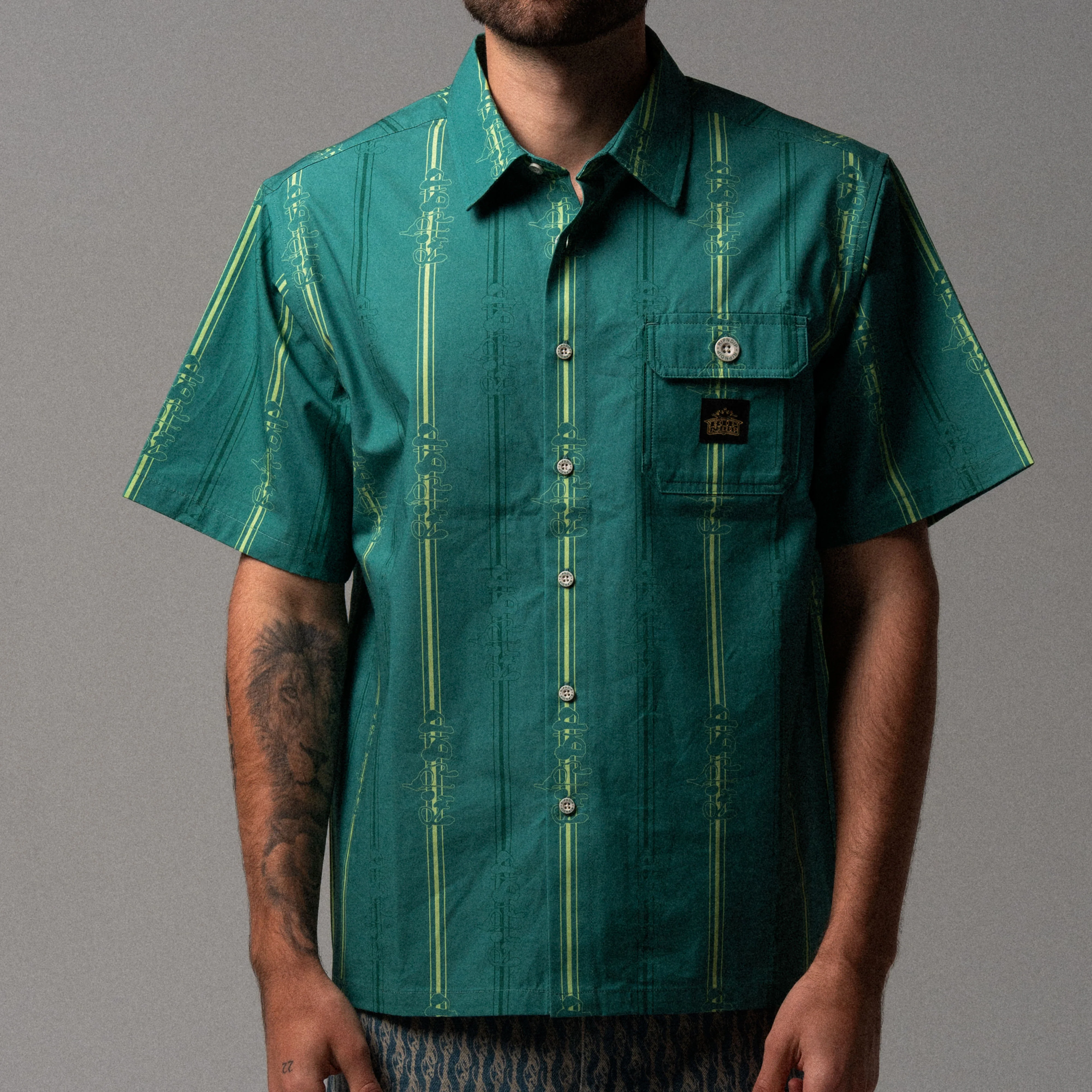 Melted Striped Button Up (Teal) - Image 5