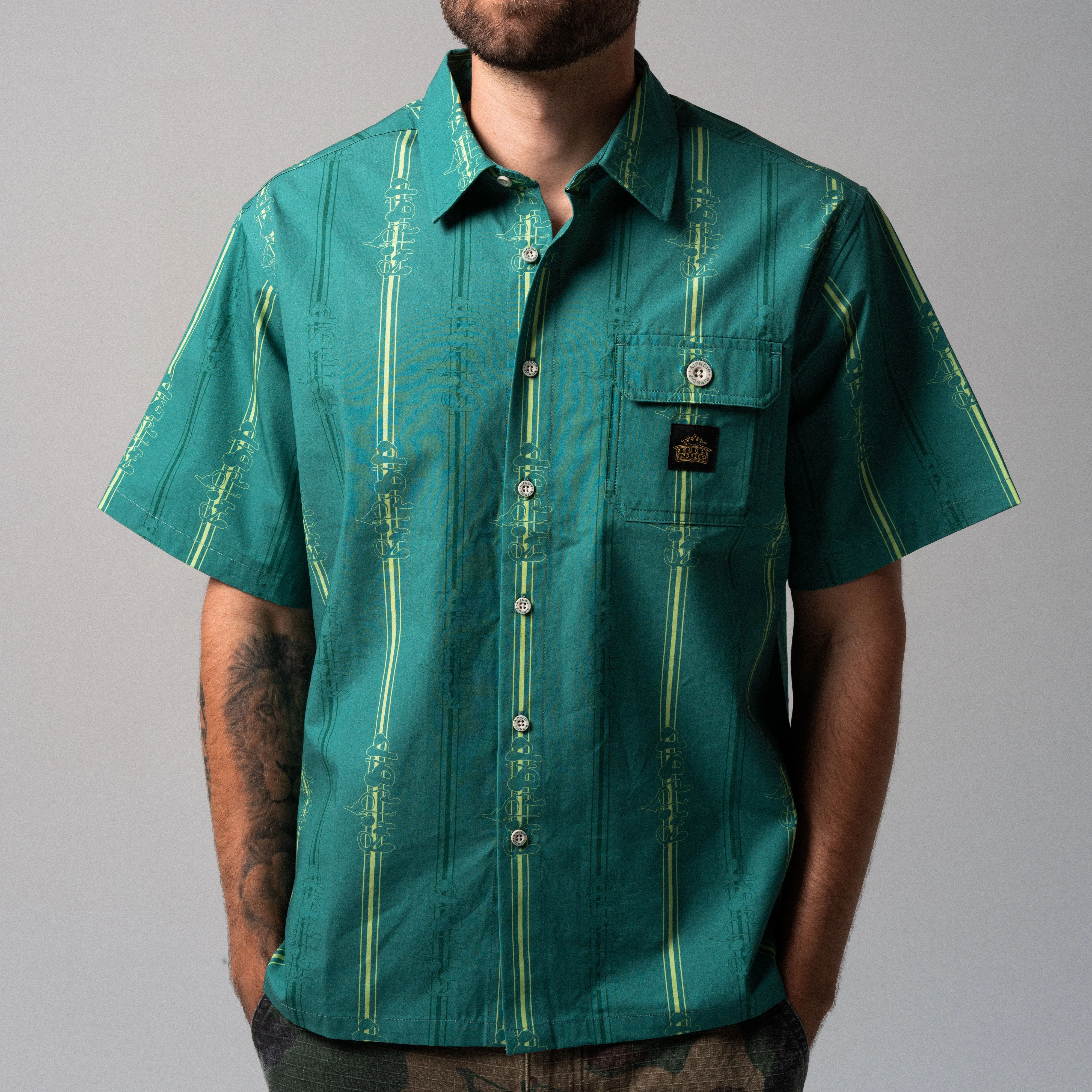 Melted Striped Button Up (Teal) - Image 8