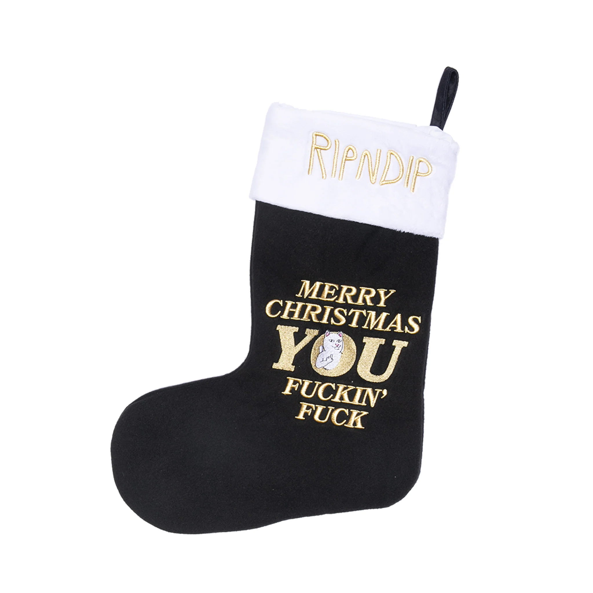 Merry Christmas Christmas Stocking  (Black)