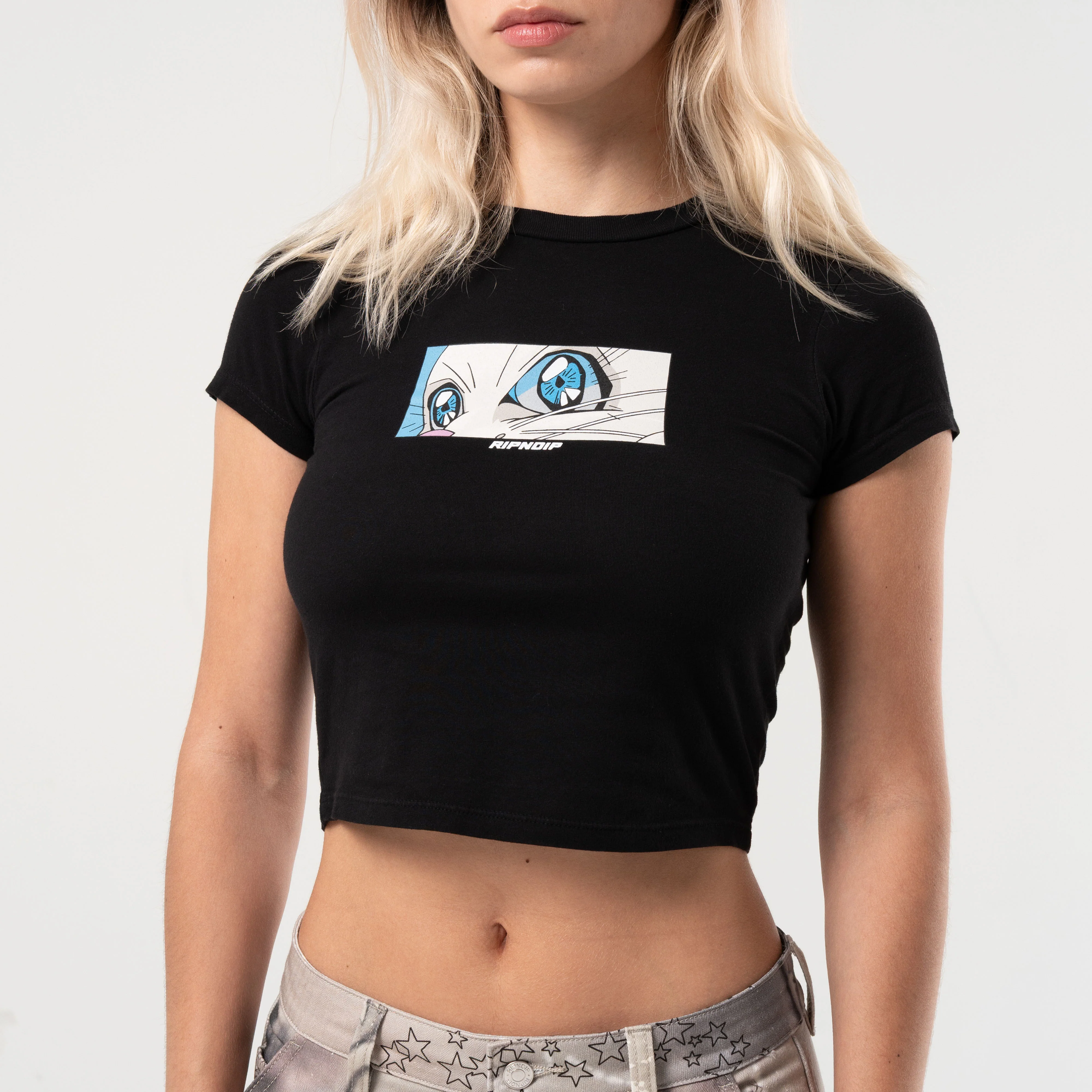 Metal Claw Cropped Baby Tee (Black) - Image 3