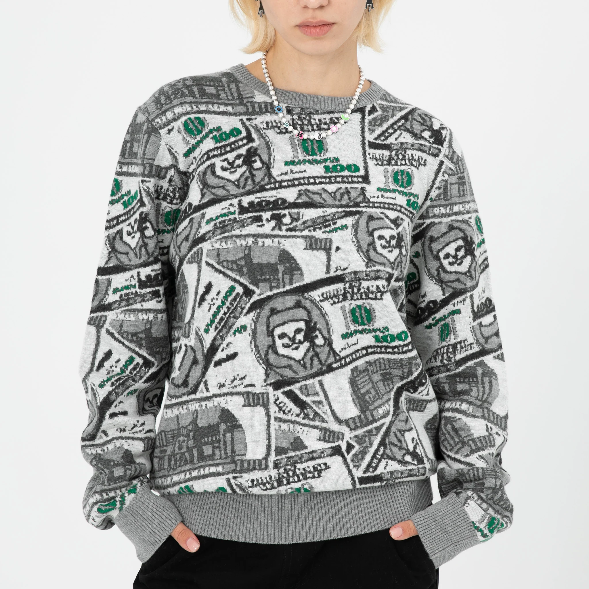 Moneybag Knit Sweater (Olive) - Image 2
