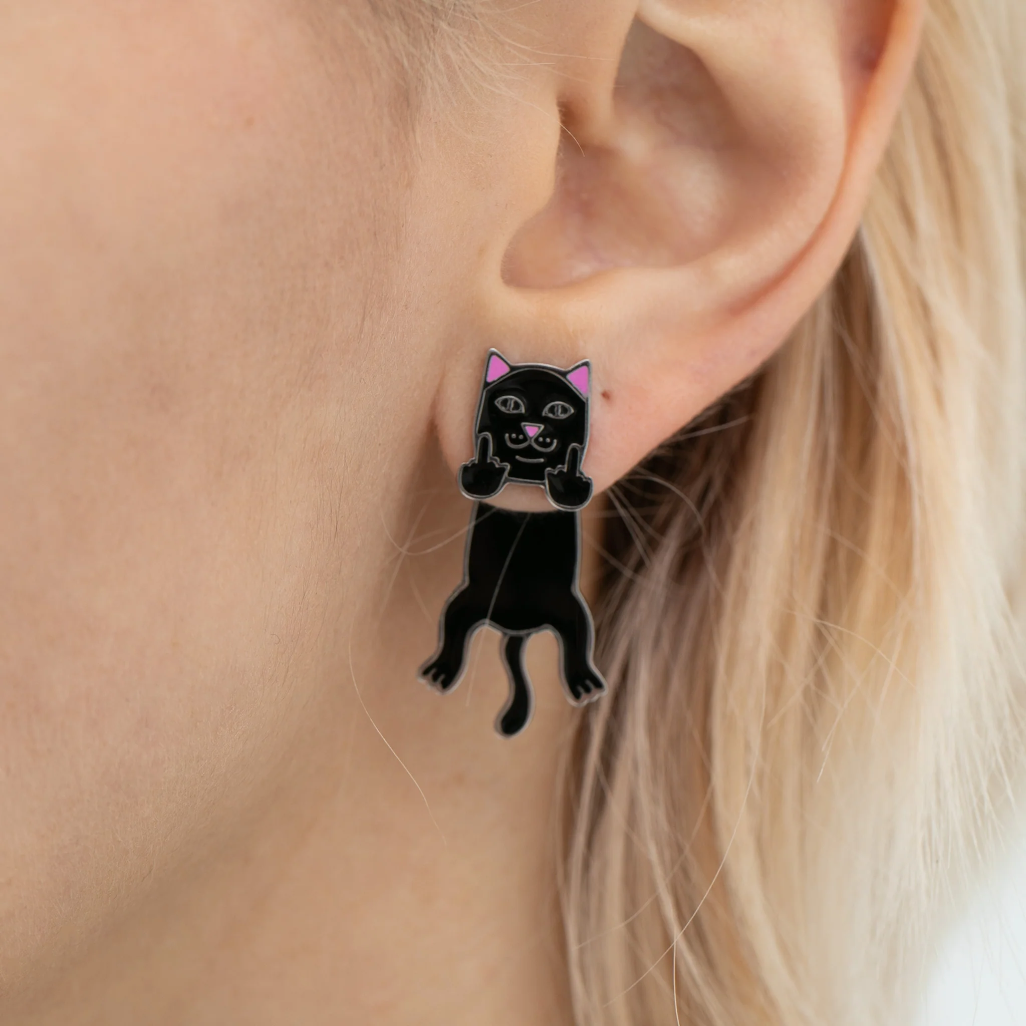 Naughty Jerm Earrings (Black) - Image 2