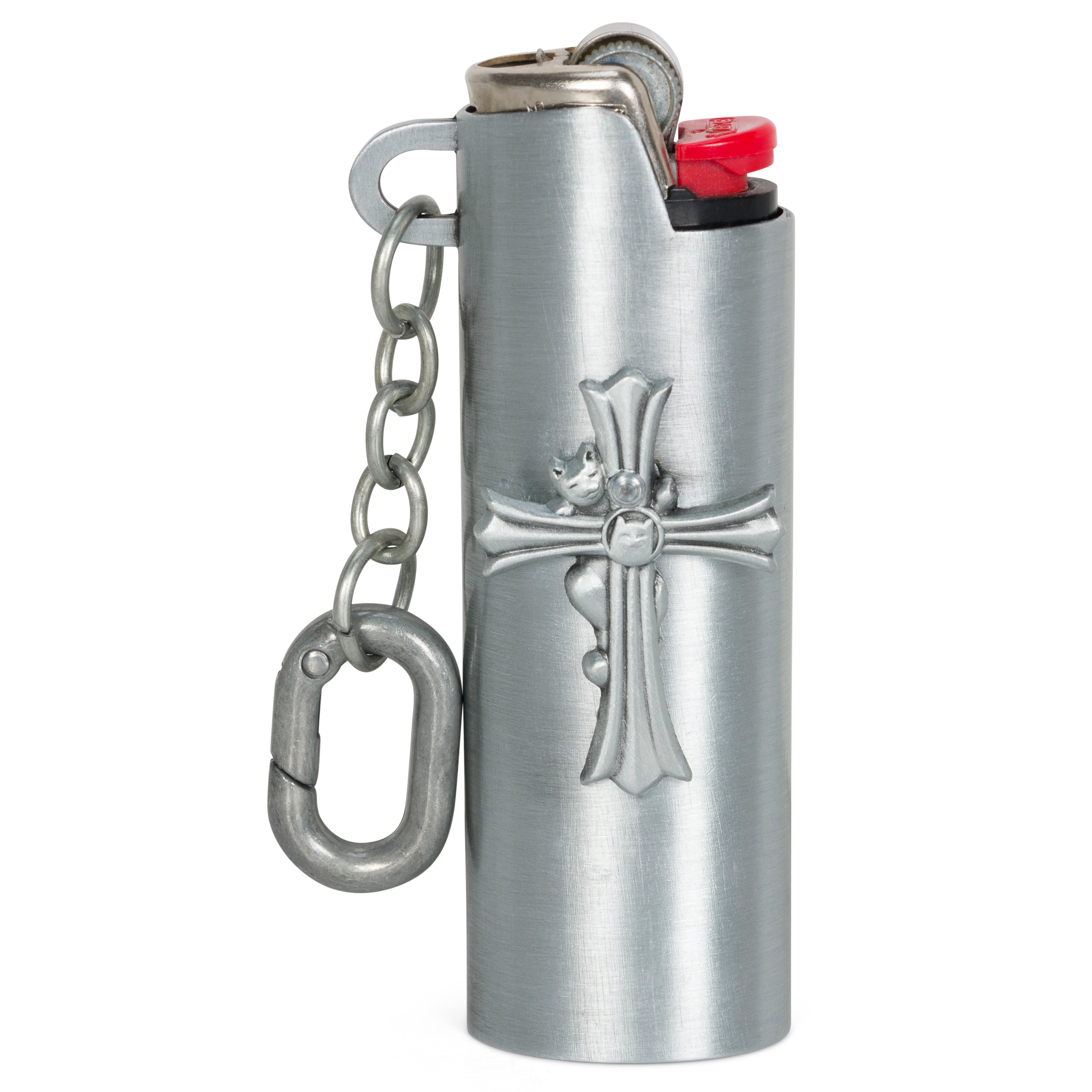 Nerm Cross Lighter Keychain (Silver)
