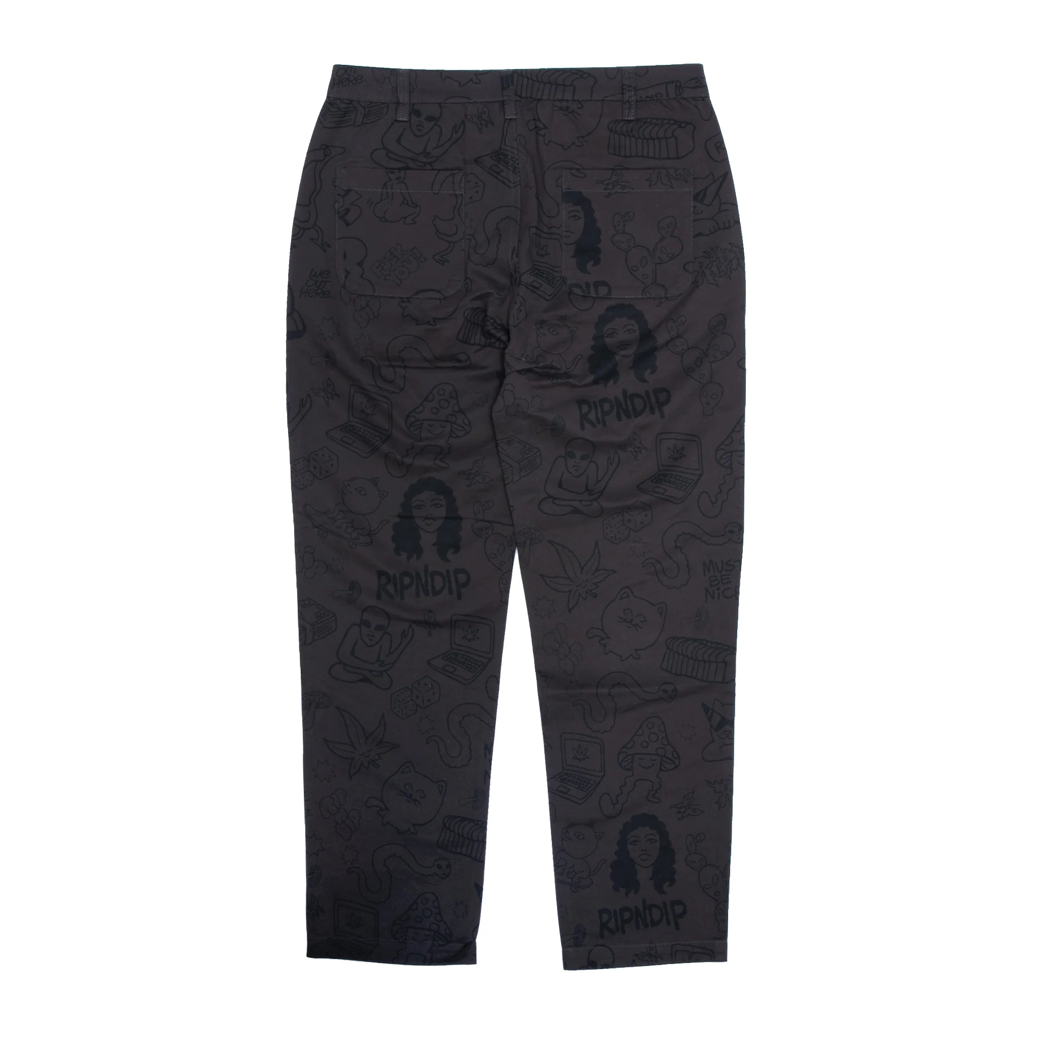 Nerm Doodle Cotton Twill Pants (Chocolate) - Image 6