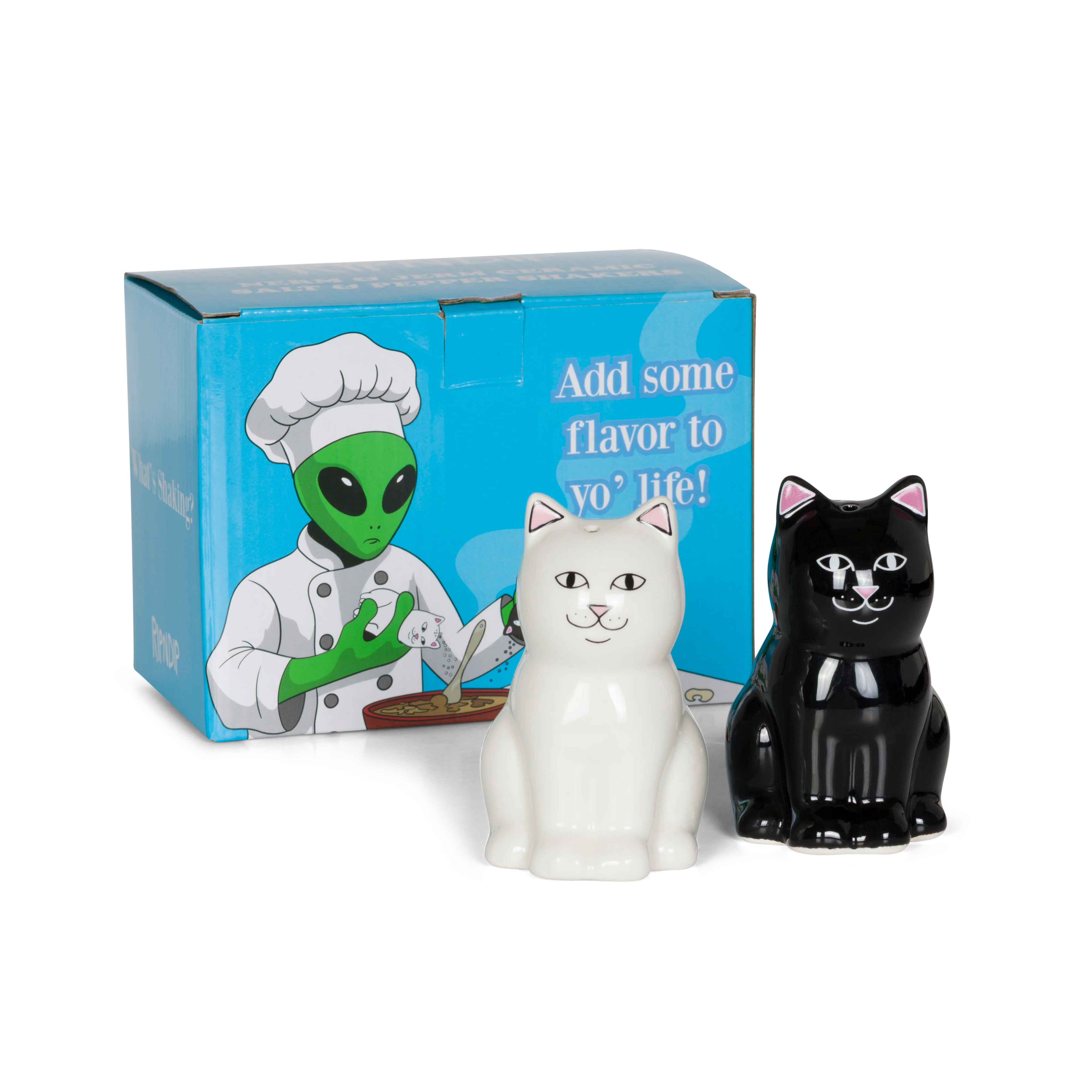 Nerm Jerm Ceramic Salt / Pepper Shakers (White / Black) - Image 2