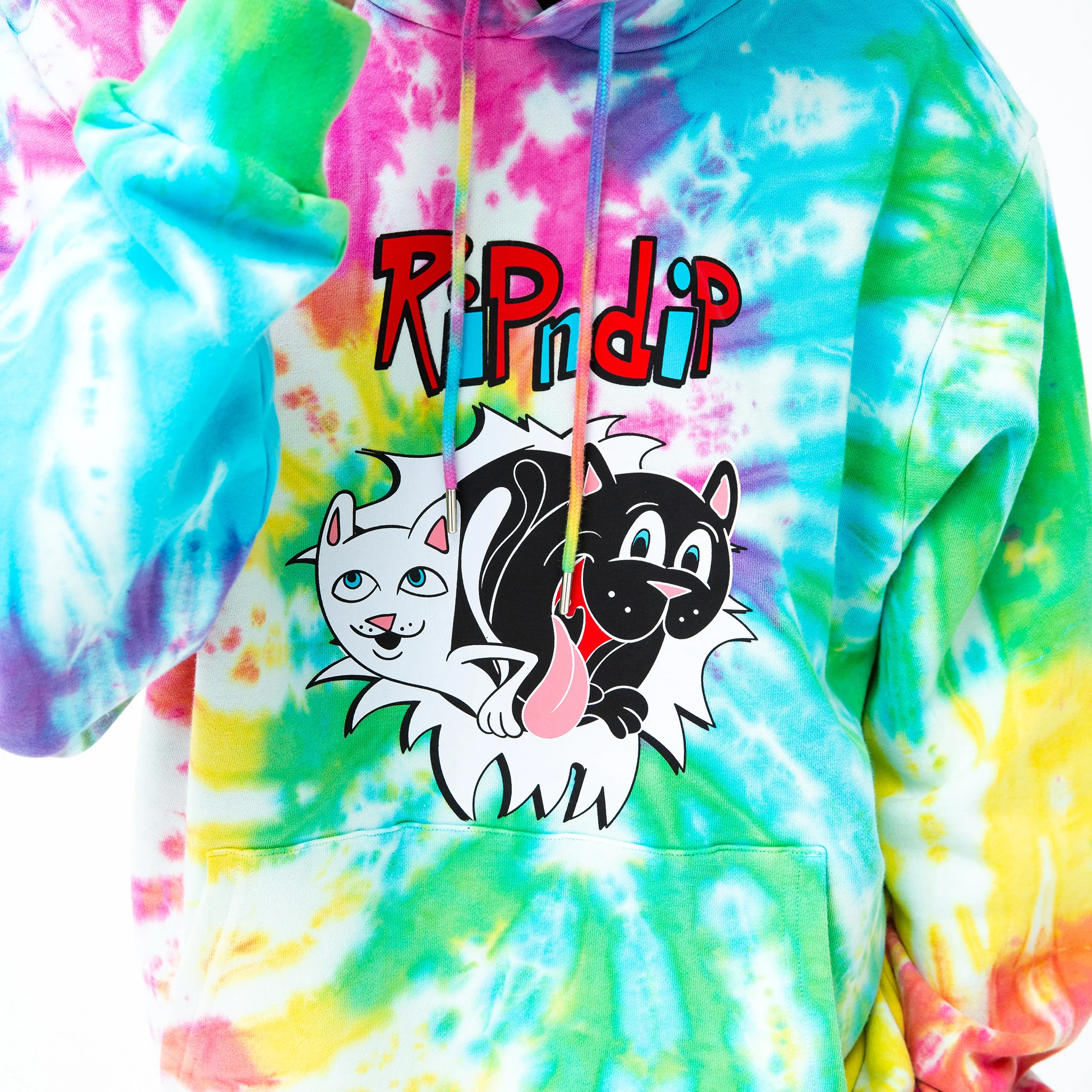 Nerm & Jerm Show Hoodie (Rainbow Spiral Dye) - Image 5