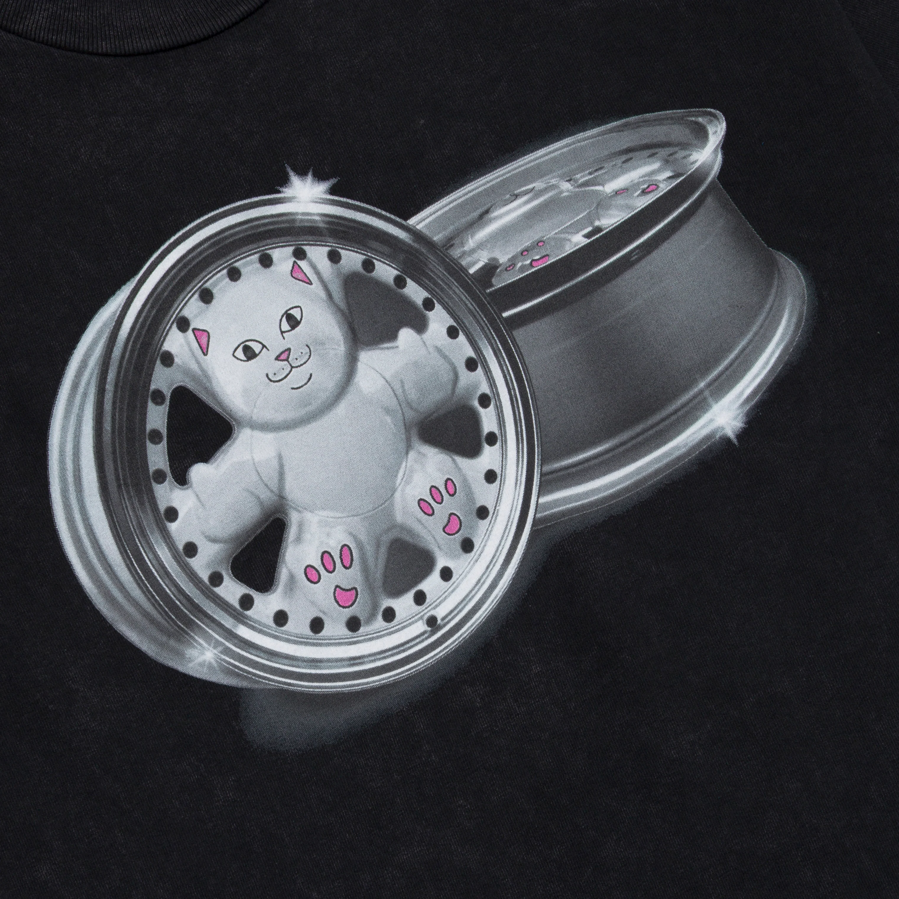 Nerm Wheels Tee (Black Vintage Wash) - Image 4