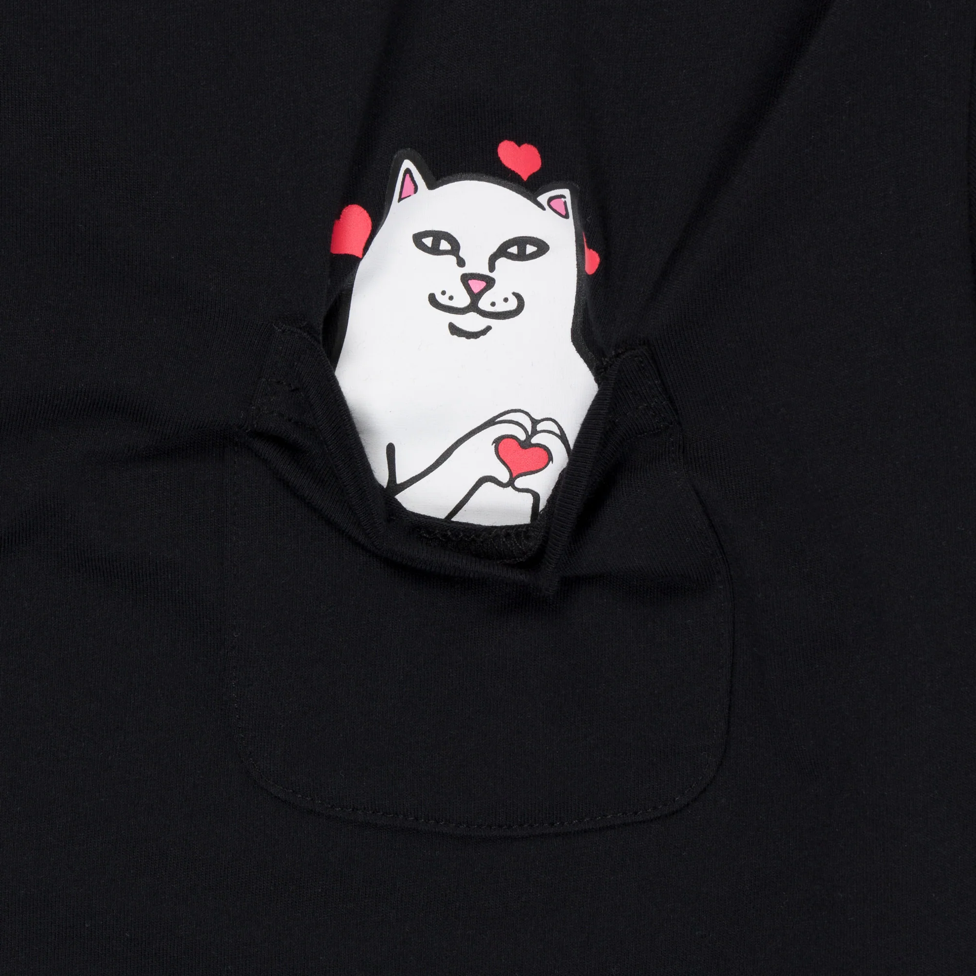 Nermal Loves Cropped Baby Pocket Tee (Black) - Image 2