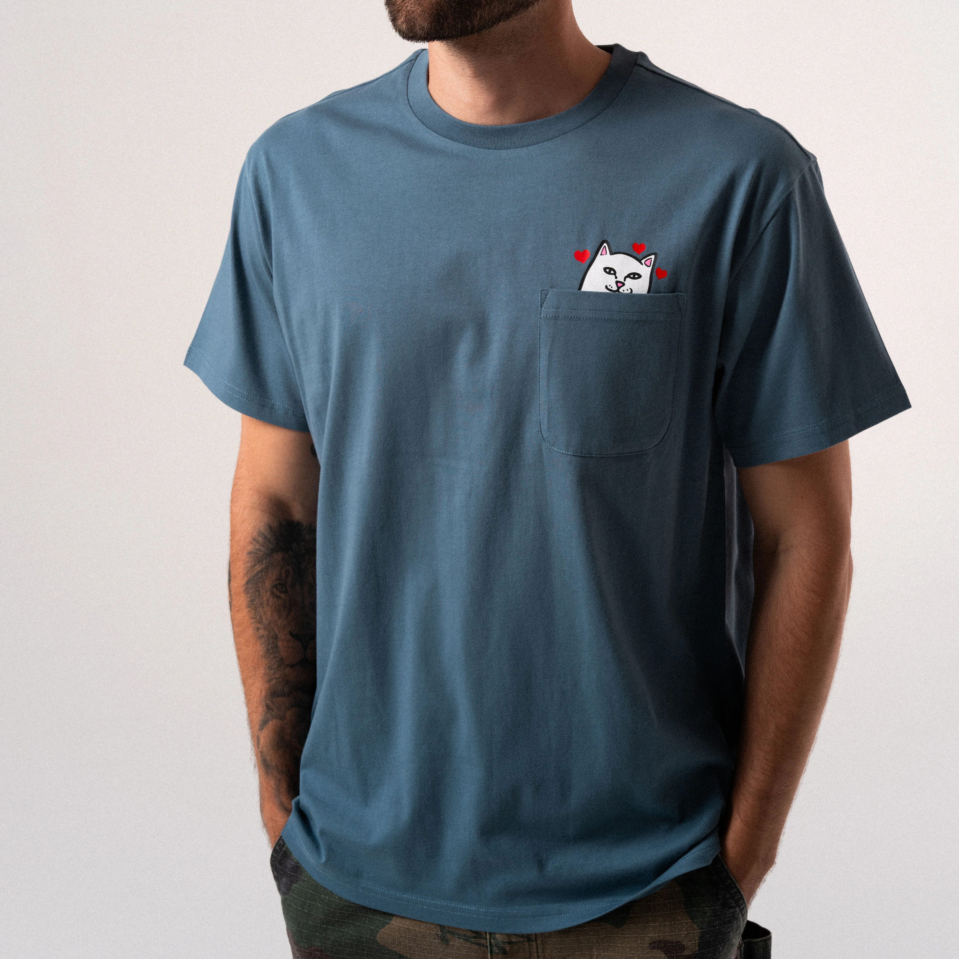 Nermal Loves Pocket Tee (Slate) - Image 4