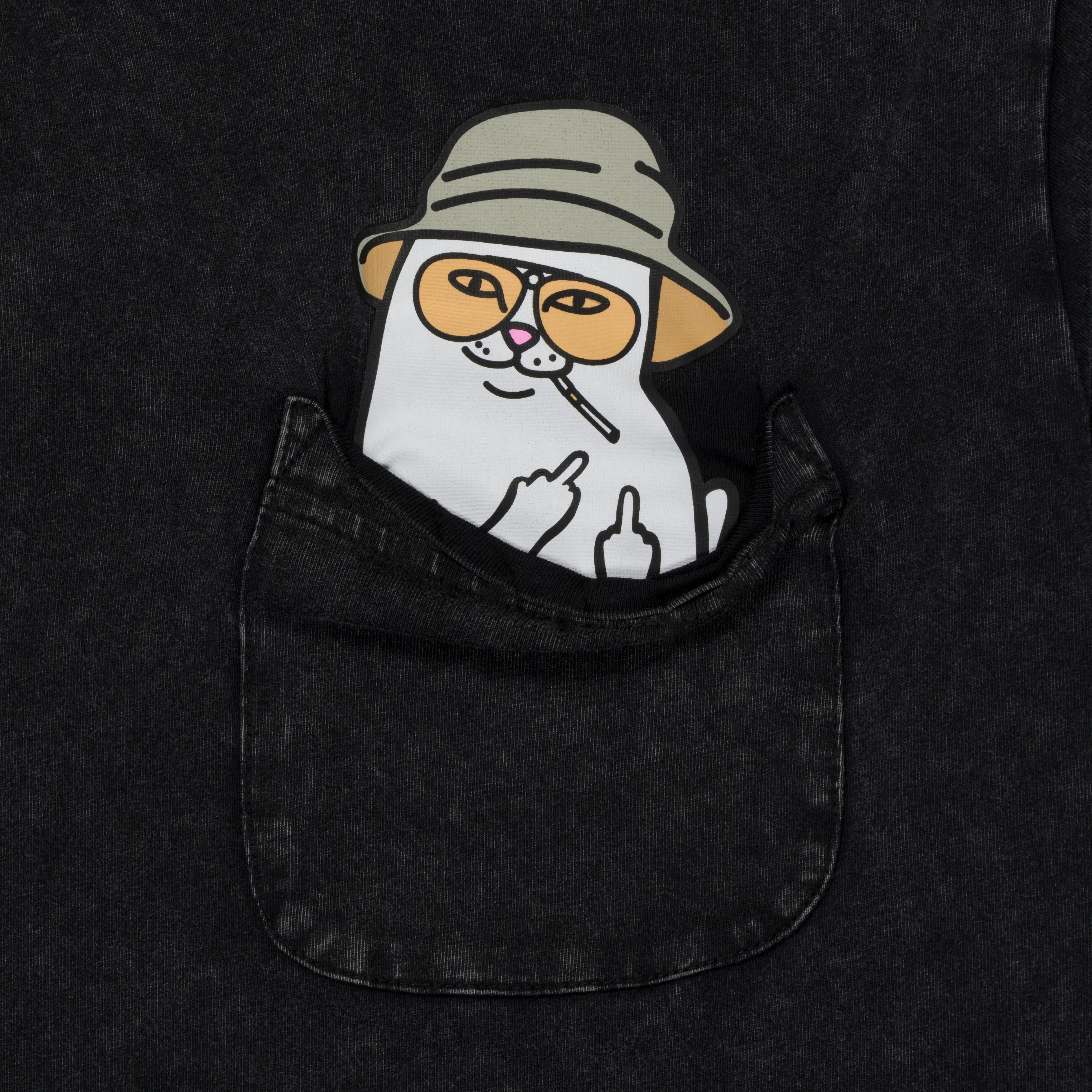 Nermal S Thompson Pocket Tee (Black Mineral Wash) - Image 2