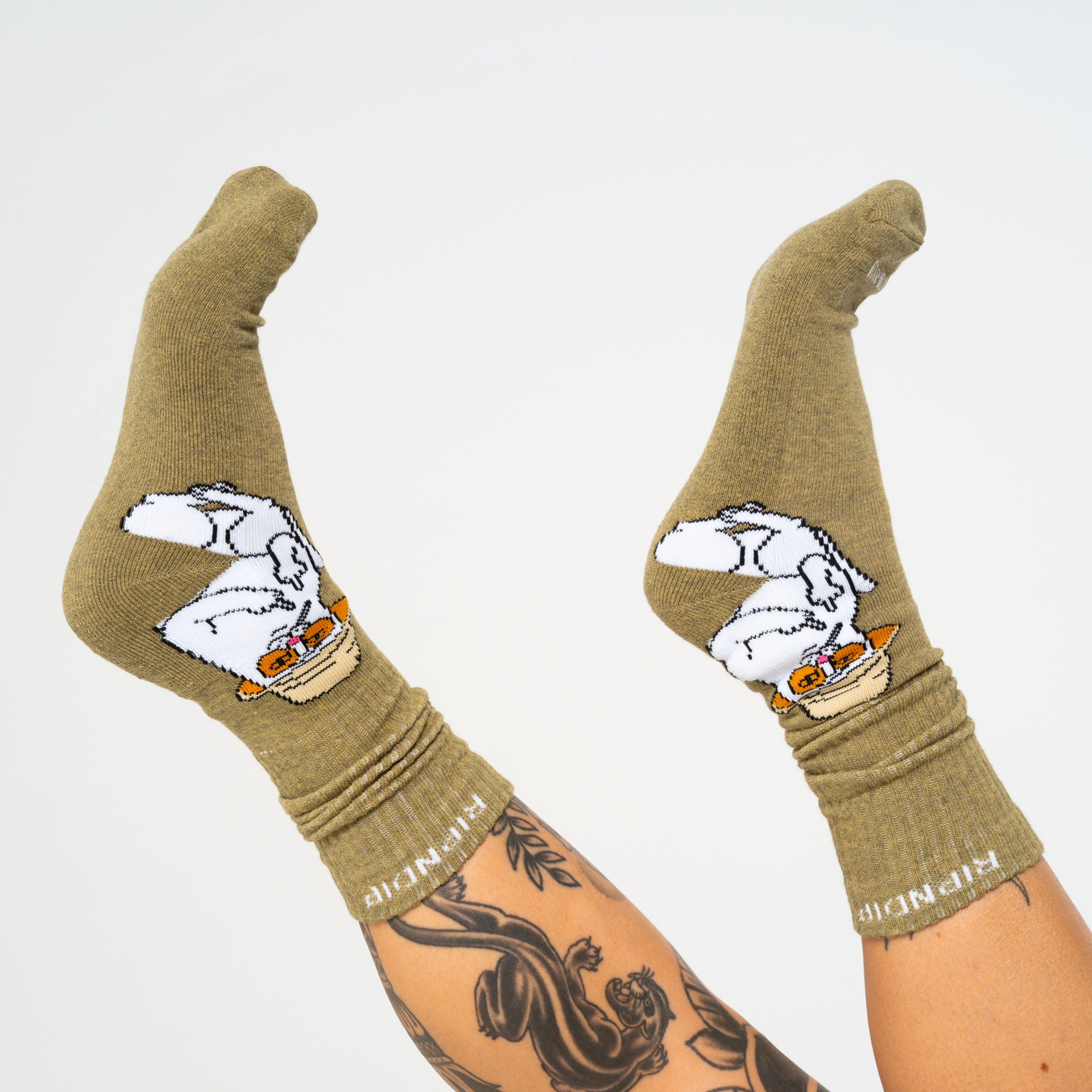 Nermal S Thompson Socks (Heather Olive) - Image 2