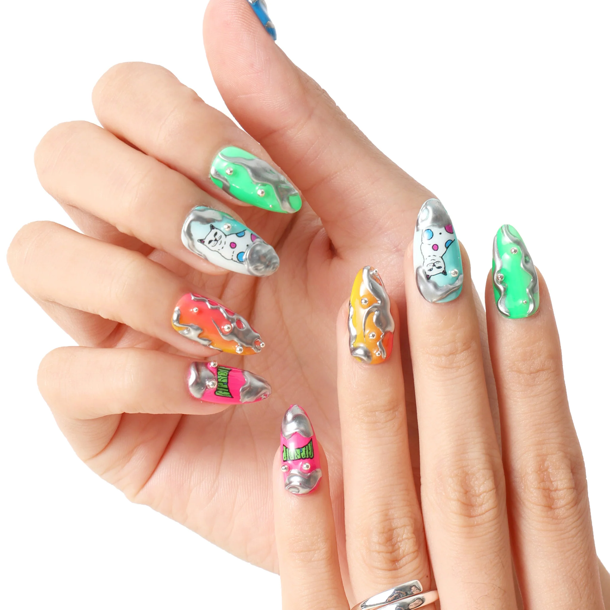 Psychedelic Handmade Nail Set - Image 2