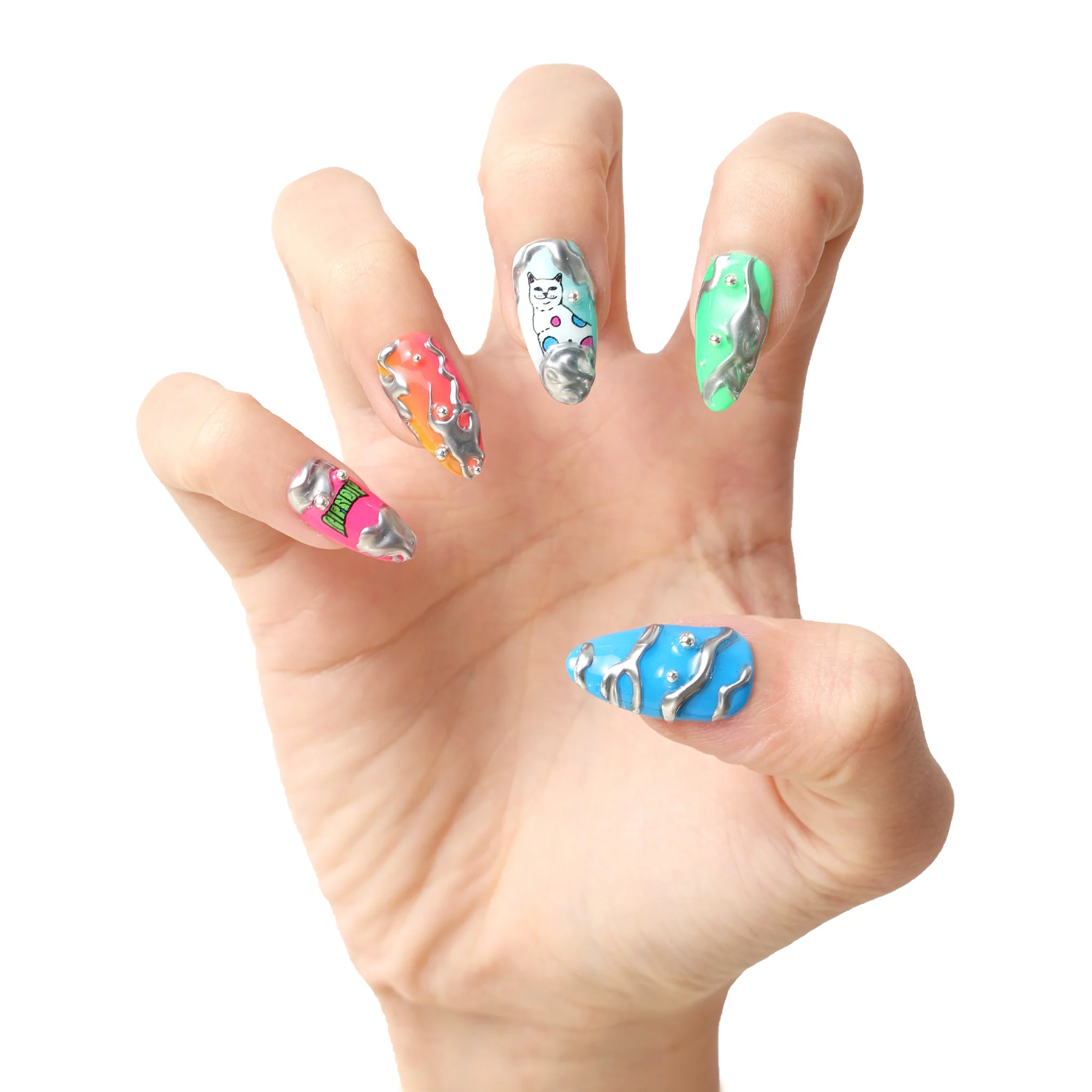 Psychedelic Handmade Nail Set - Image 4