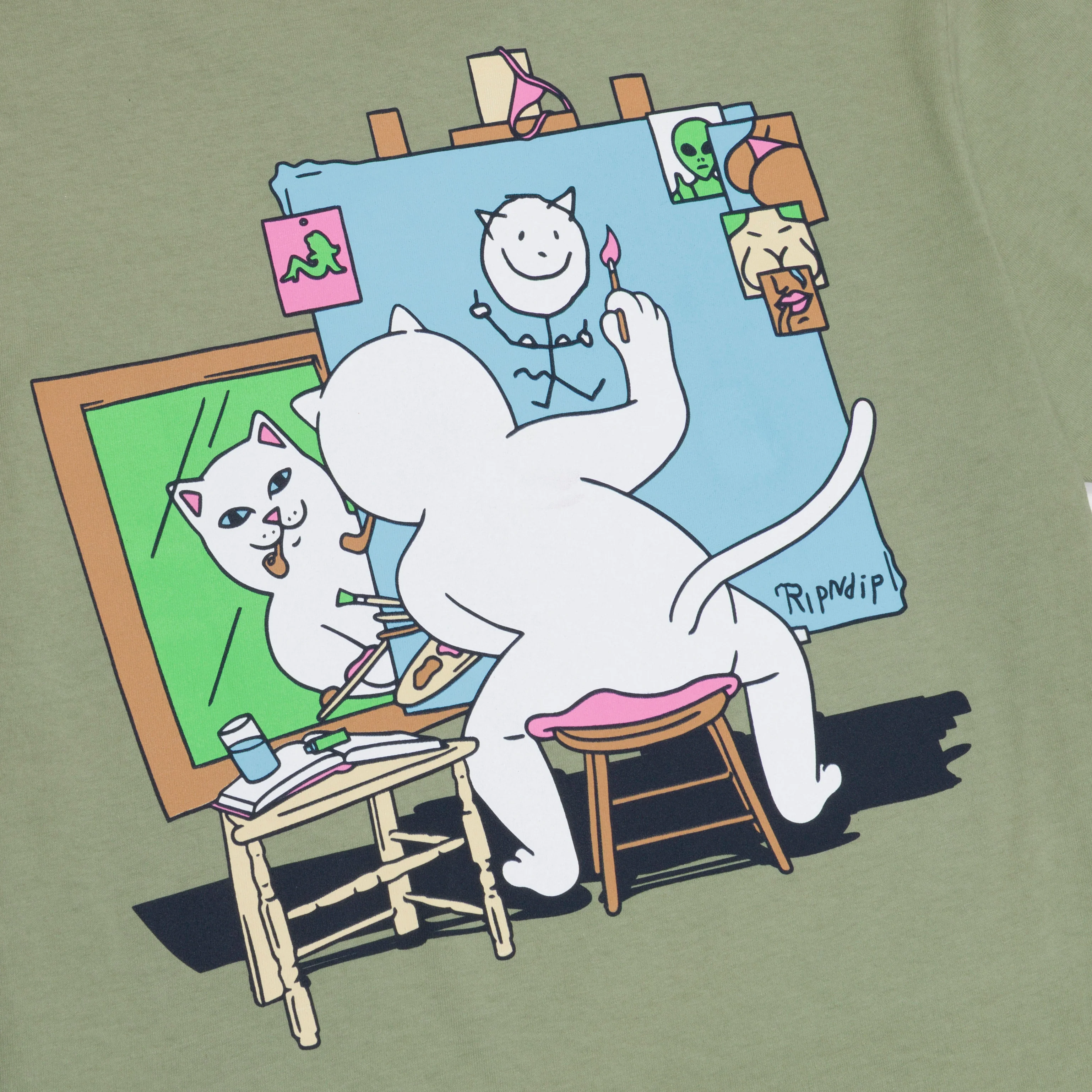 Nerman Rockwell Tee (Dusty Olive) - Image 4