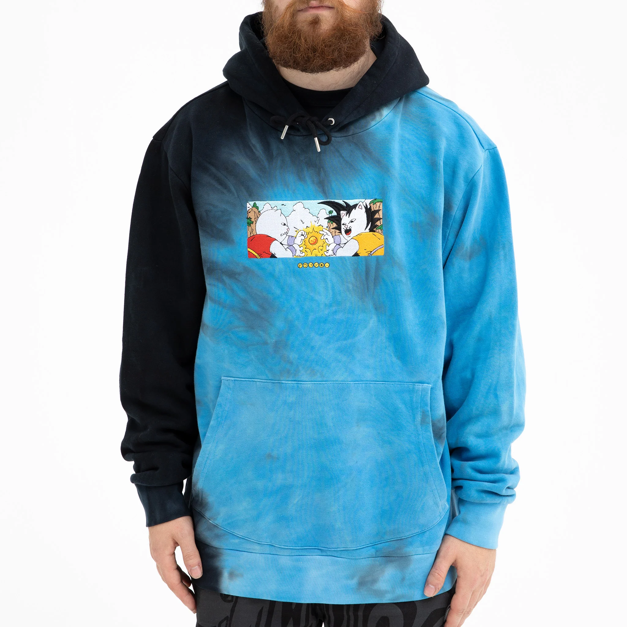 Nermku Battle Hoodie (Black/Blue Dye) - Image 2
