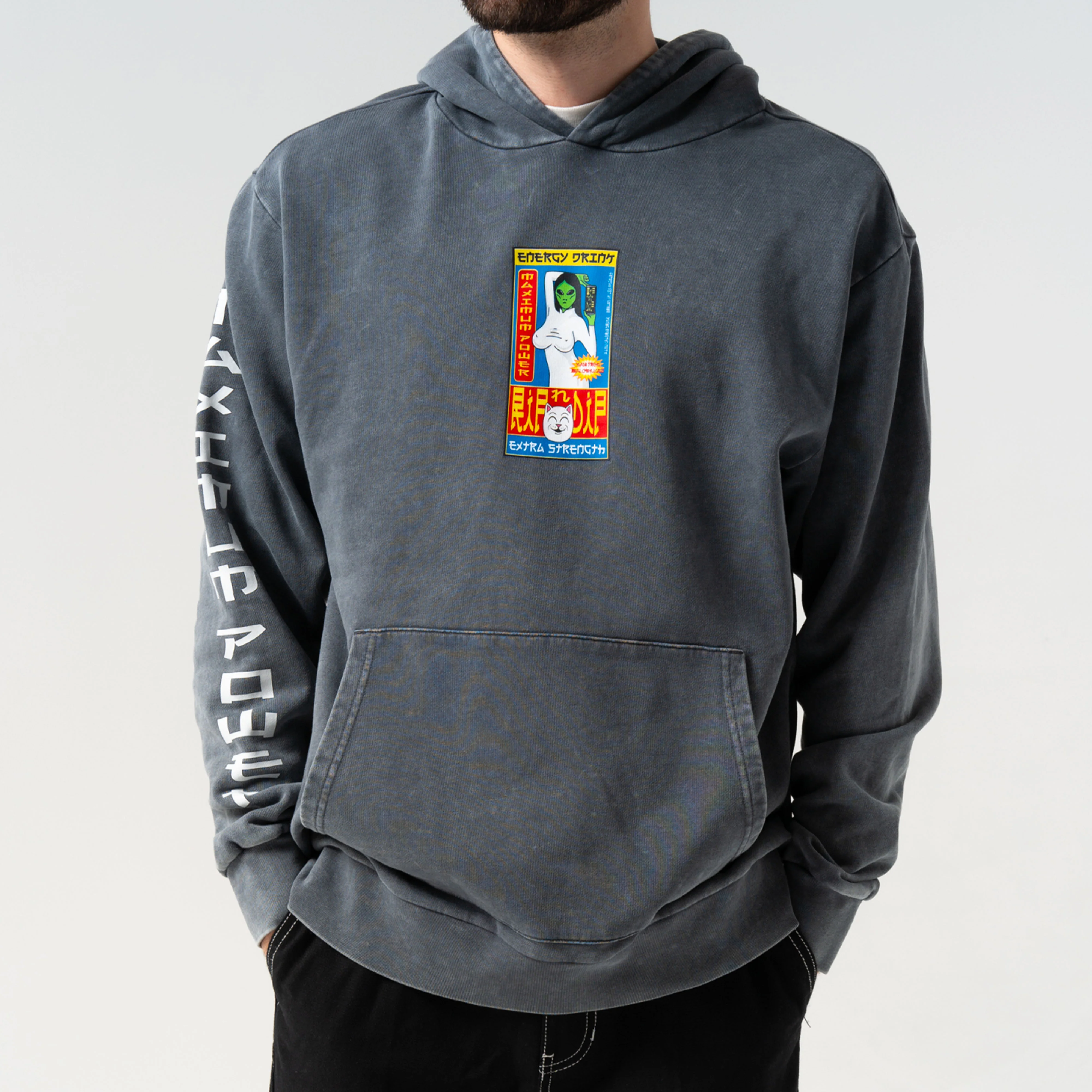 Nerms Cans Hoodie (Charcoal Vintage Wash) - Image 3