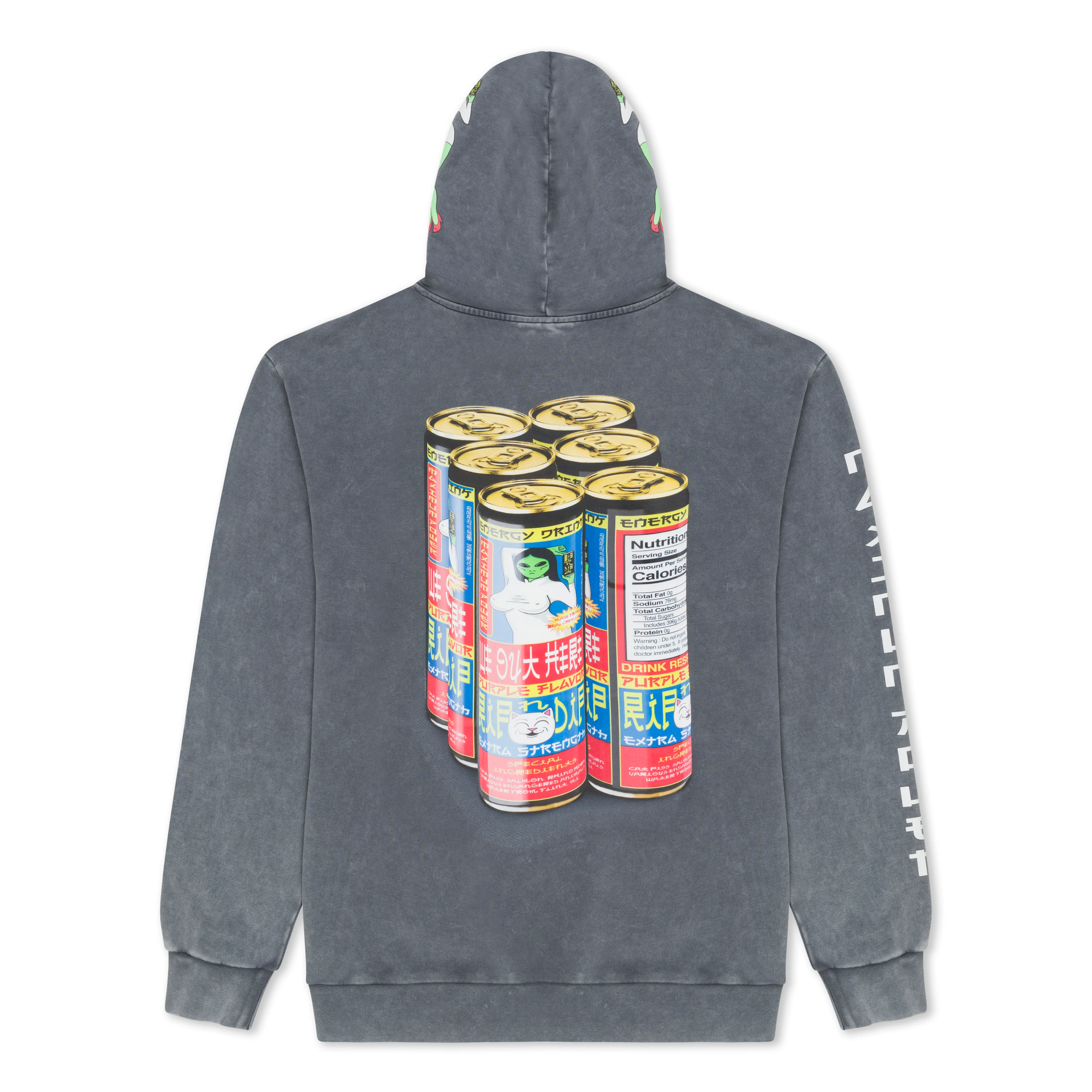 Nerms Cans Hoodie (Charcoal Vintage Wash) - Image 5