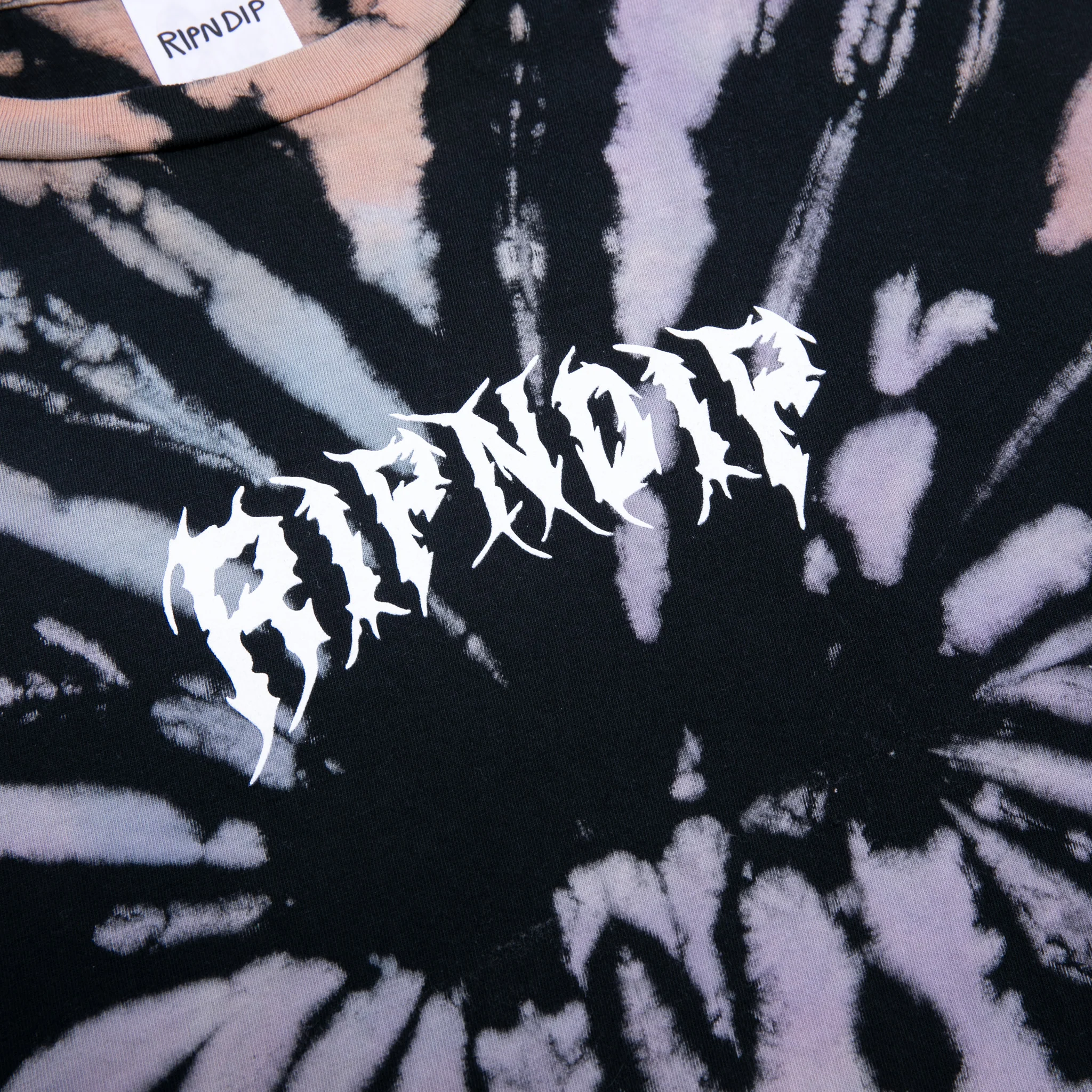 Nikola Crop Tee (Black/Peach/Purple Tie Dye) - Image 4