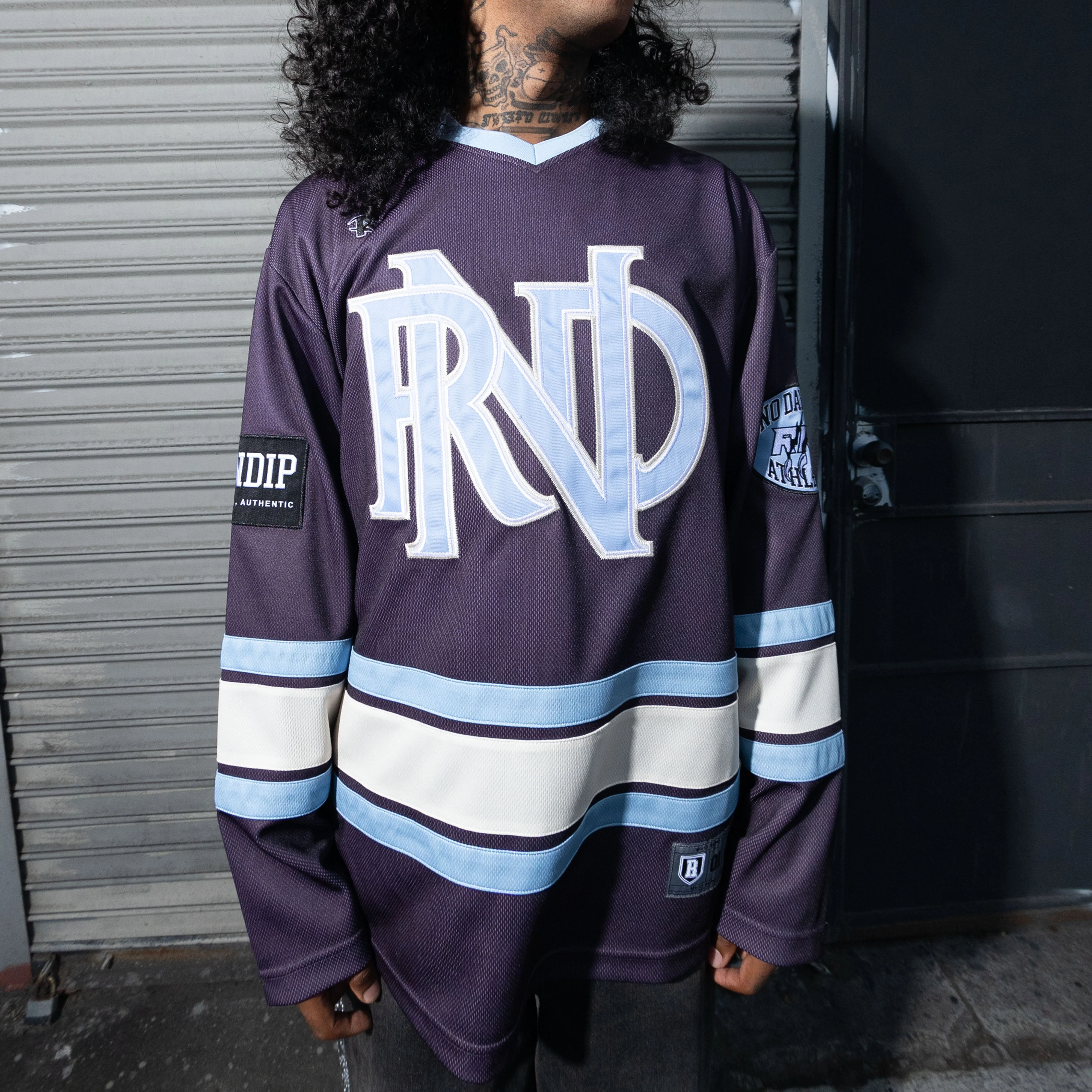 No Days Off Hockey Jersey (Plum) - Image 4