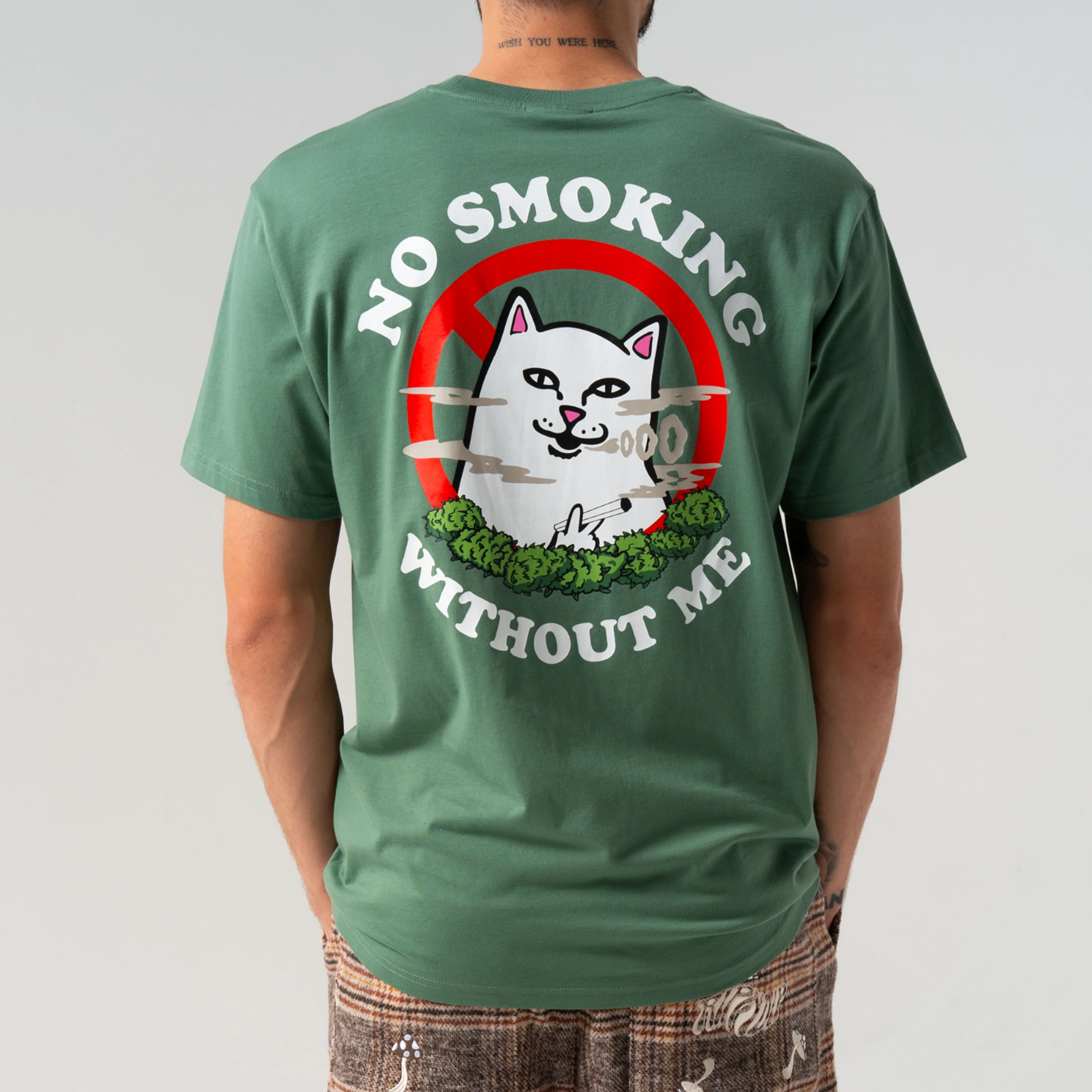 No Smoking Tee (Light Olive) - Image 2