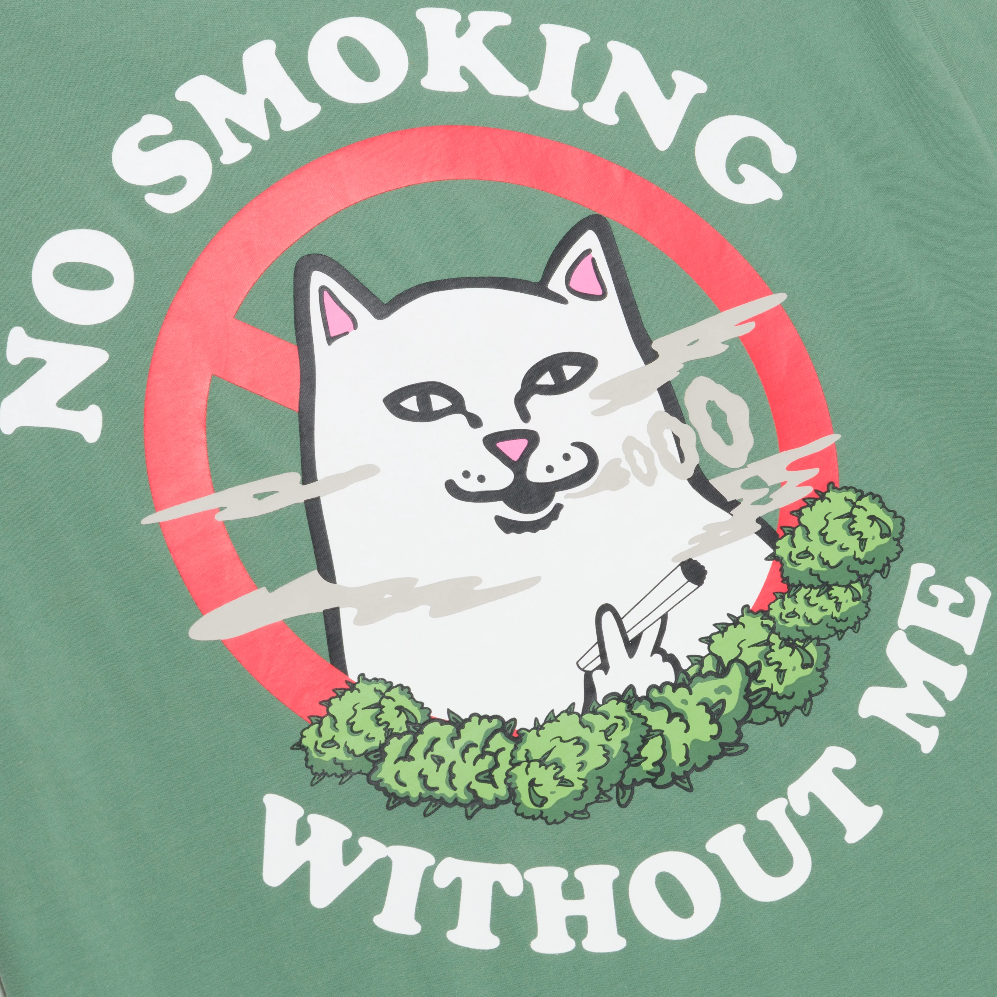 No Smoking Tee (Light Olive) - Image 4