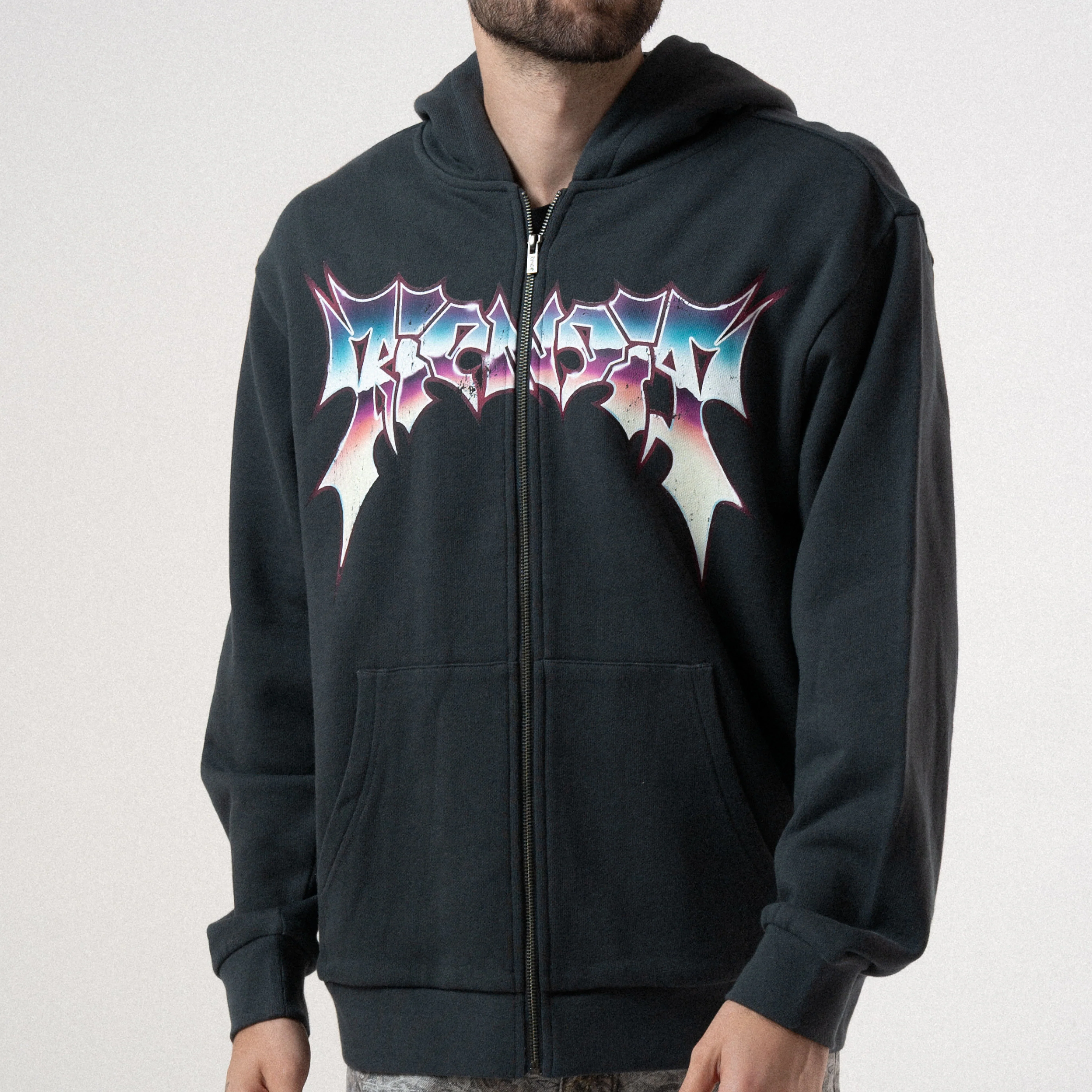 Noid Zip Hoodie (Dark Charcoal) - Image 6