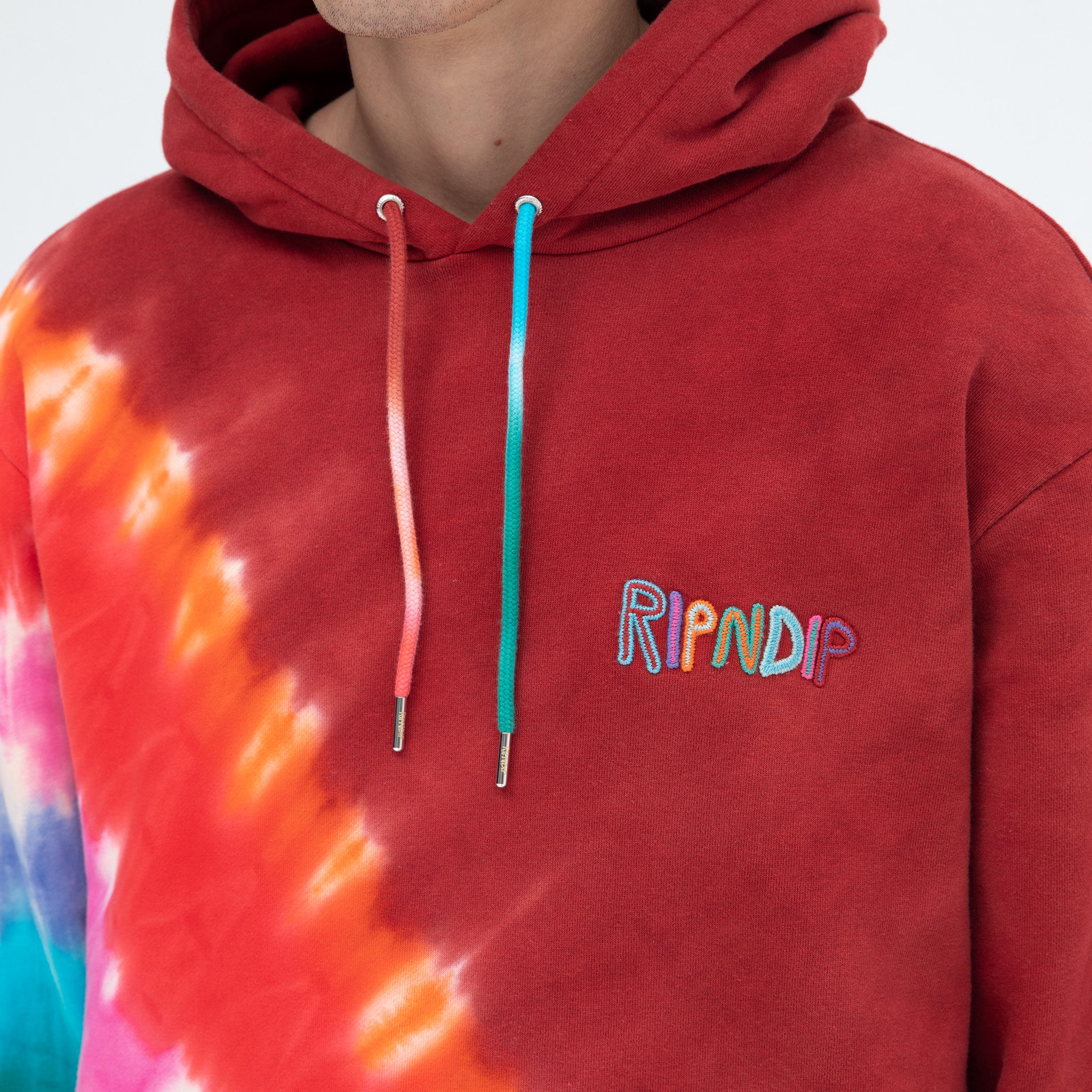OG Prisma Embroidered Hoodie (Red Tie Dye) - Image 3