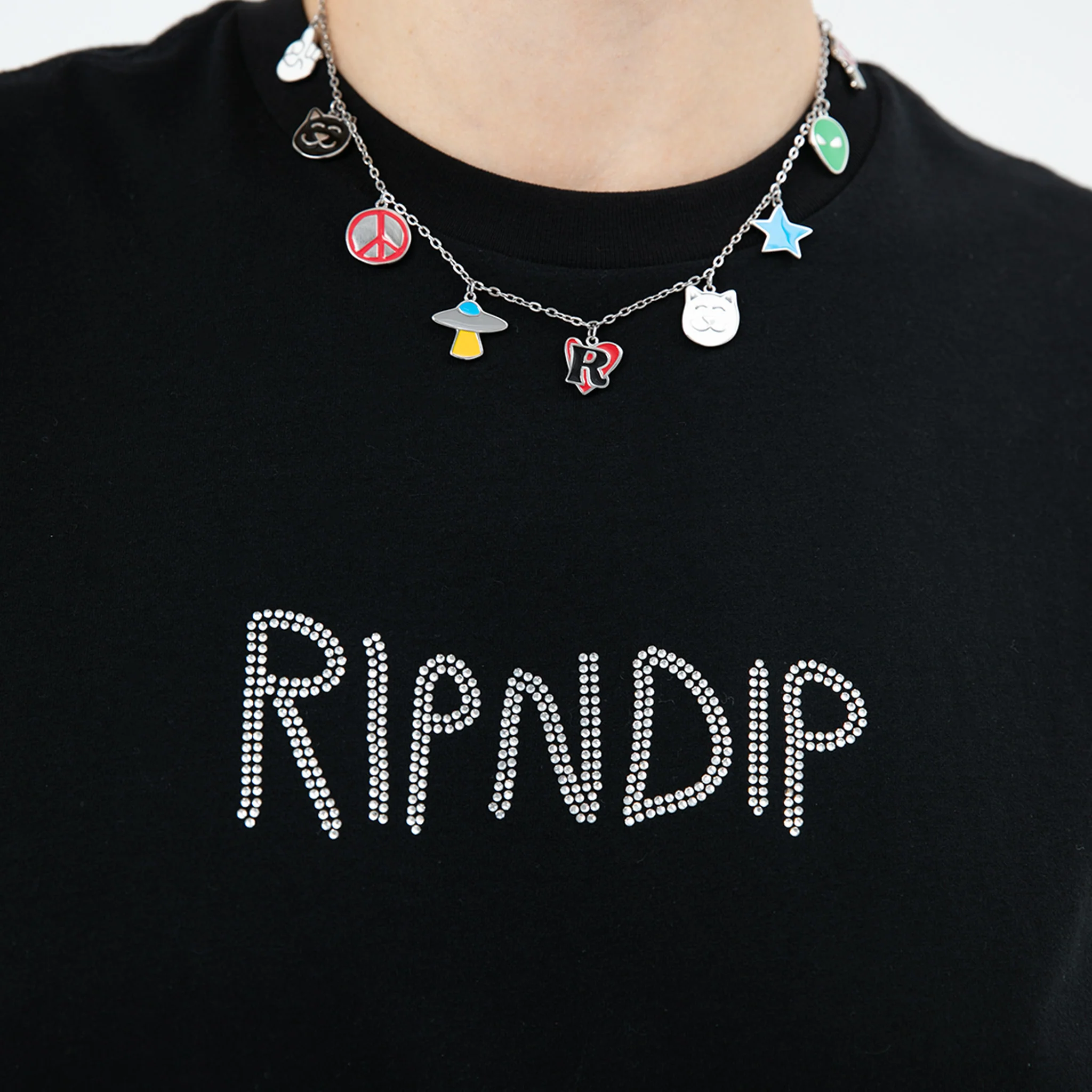 OG RIPNDIP Cropped Rhinestone Tank (Black) - Image 3