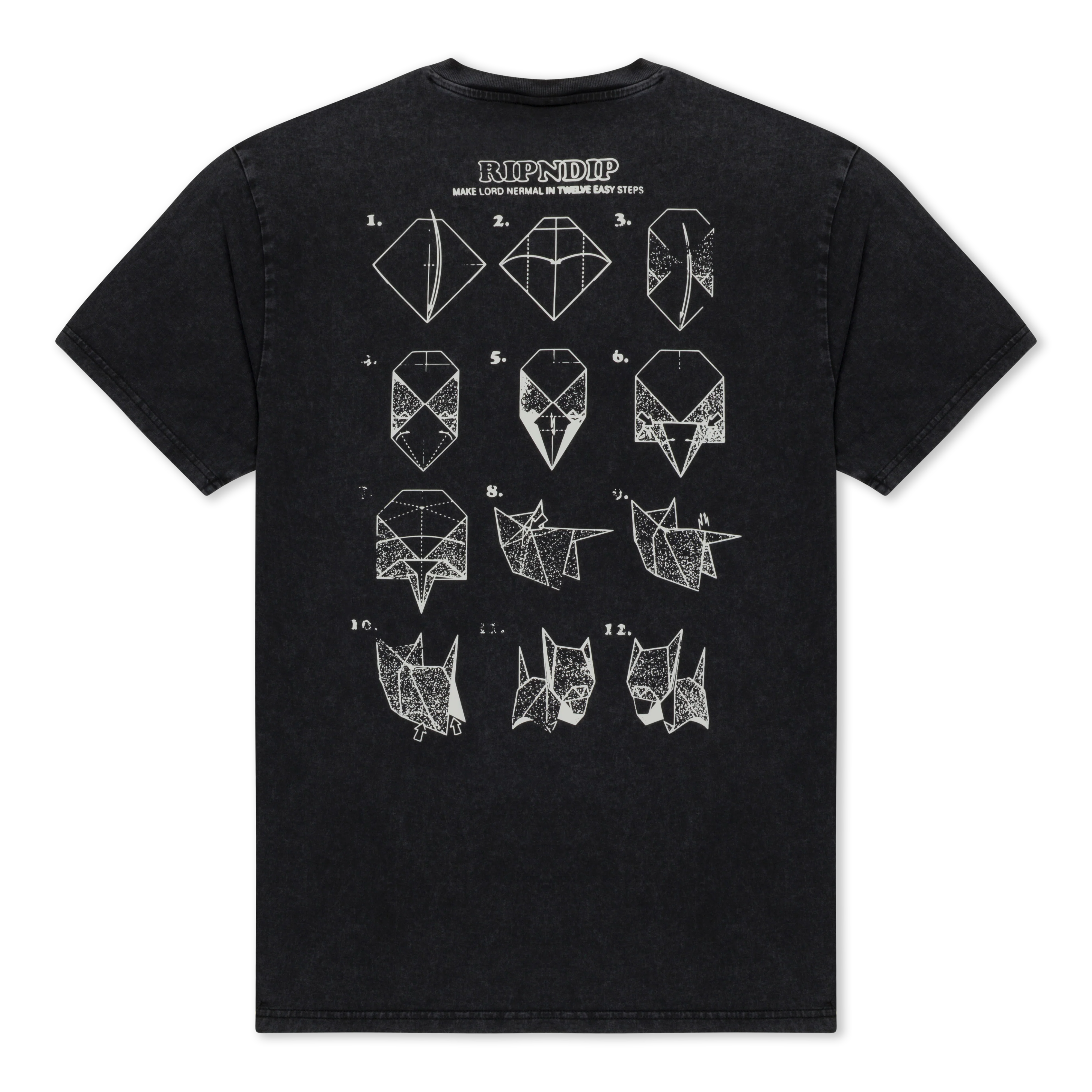 Origami Tee (Black Vintage Wash)
