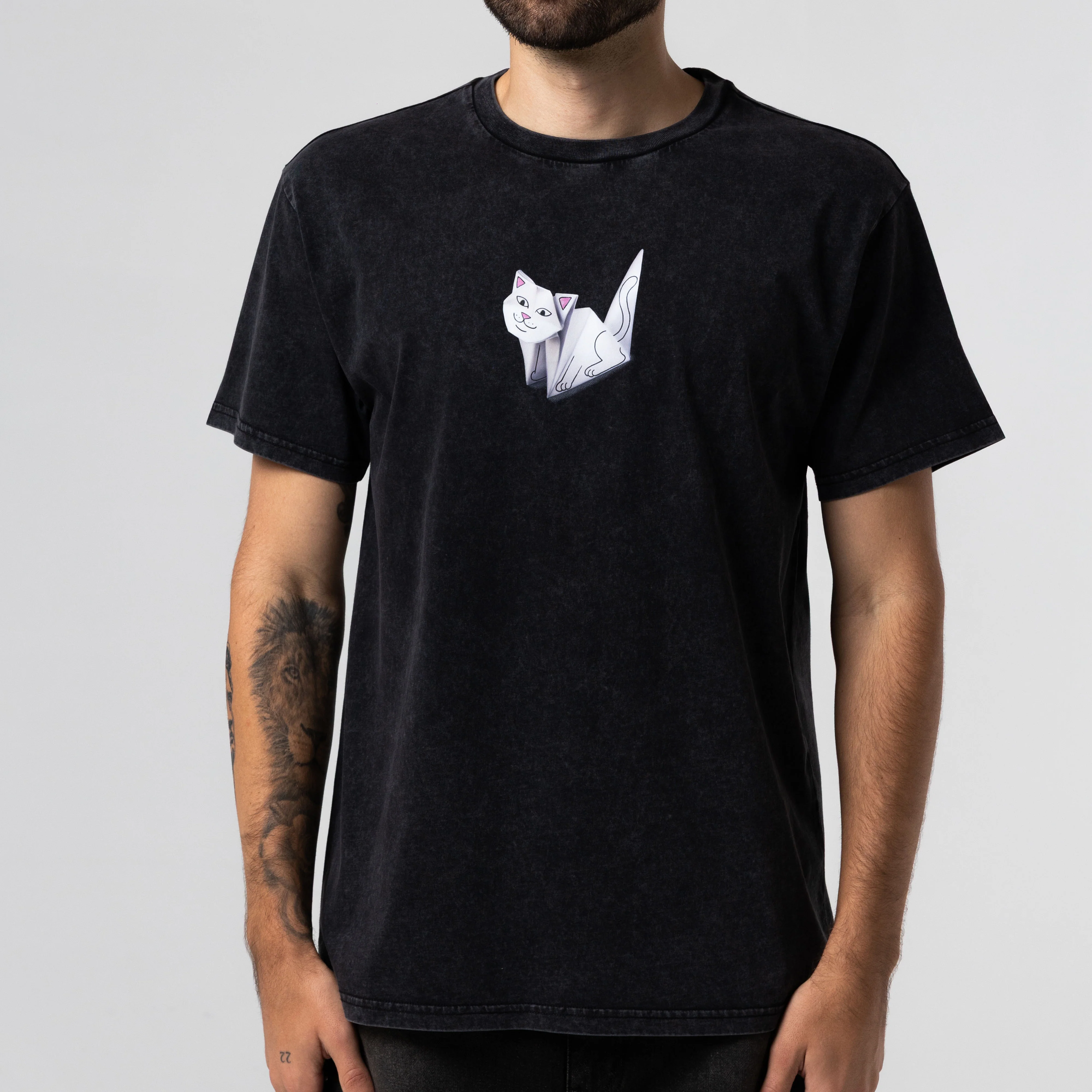 Origami Tee (Black Vintage Wash) - Image 2