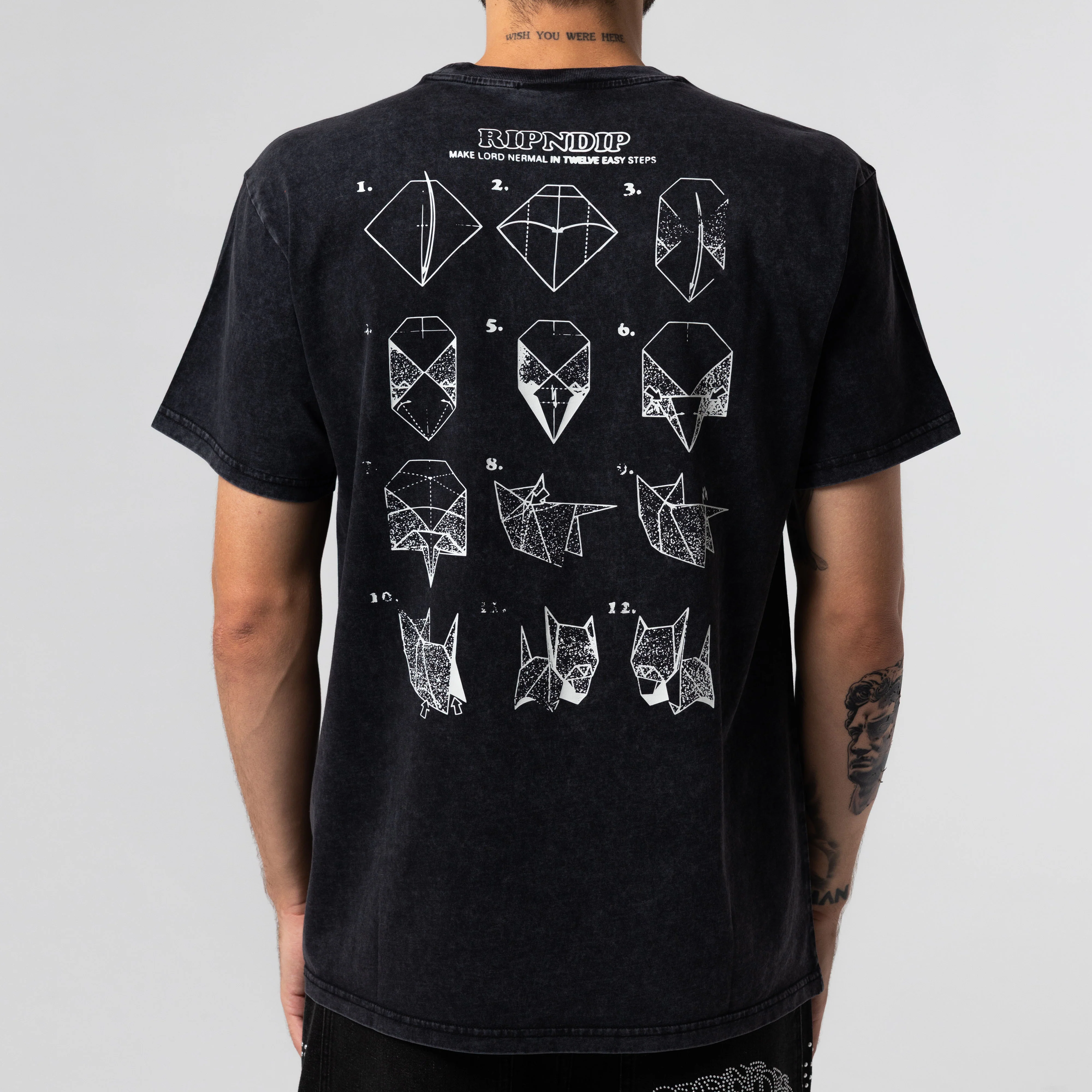 Origami Tee (Black Vintage Wash) - Image 3