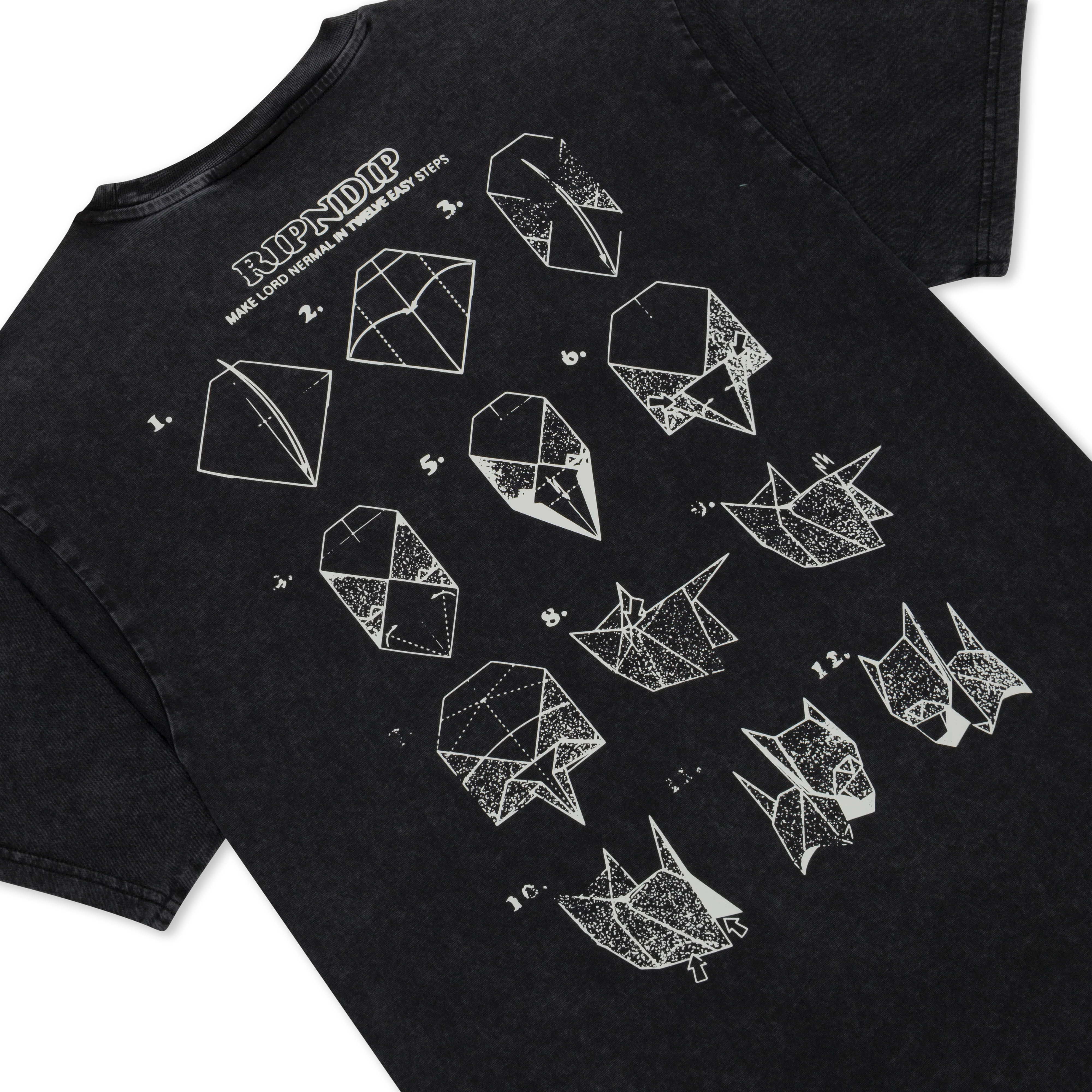 Origami Tee (Black Vintage Wash) - Image 6