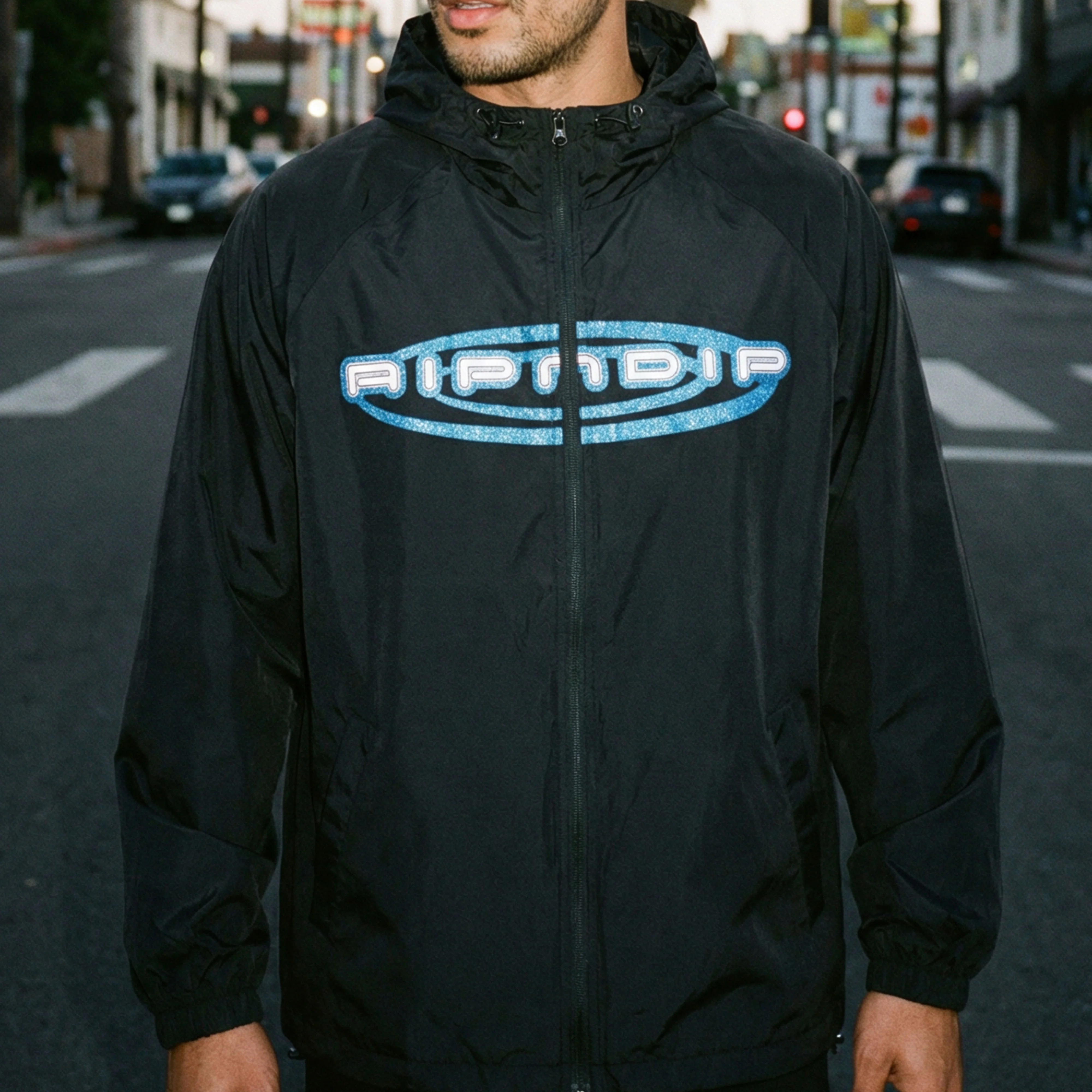 Otis Zip Up Hooded Jacket (Black) - Image 2