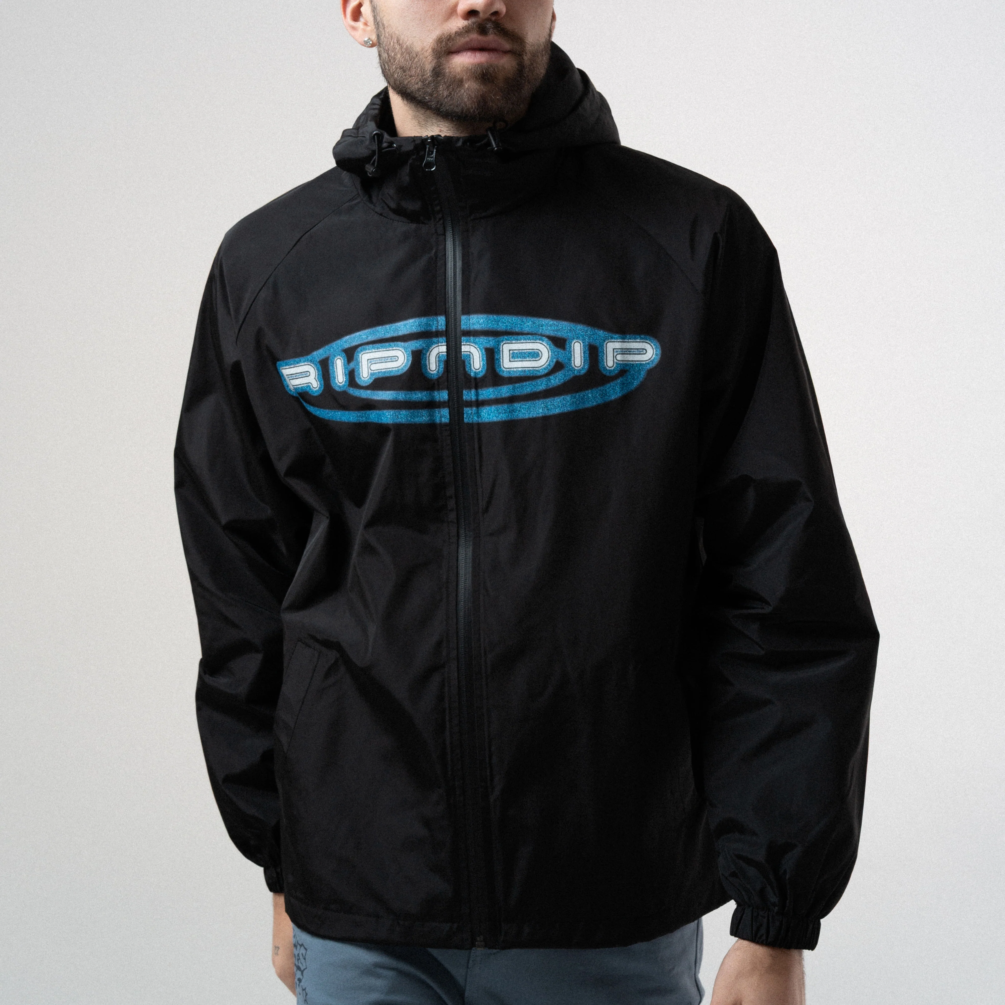 Otis Zip Up Hooded Jacket (Black) - Image 3