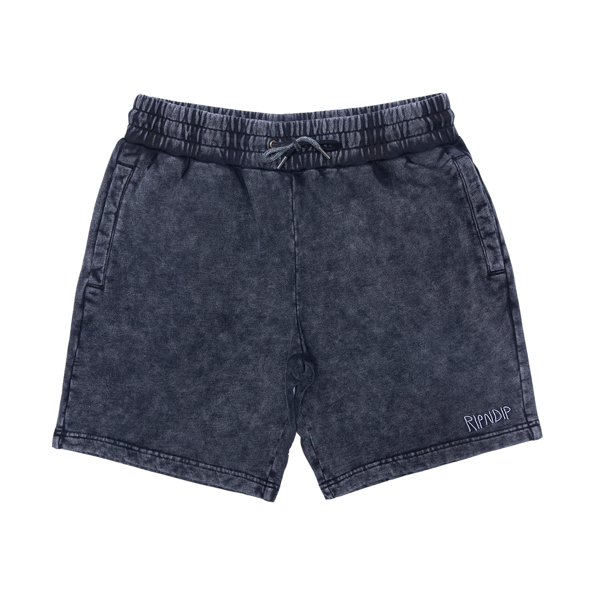 Peek A Nermal Sweatshorts (Black Acid Wash) - Image 3