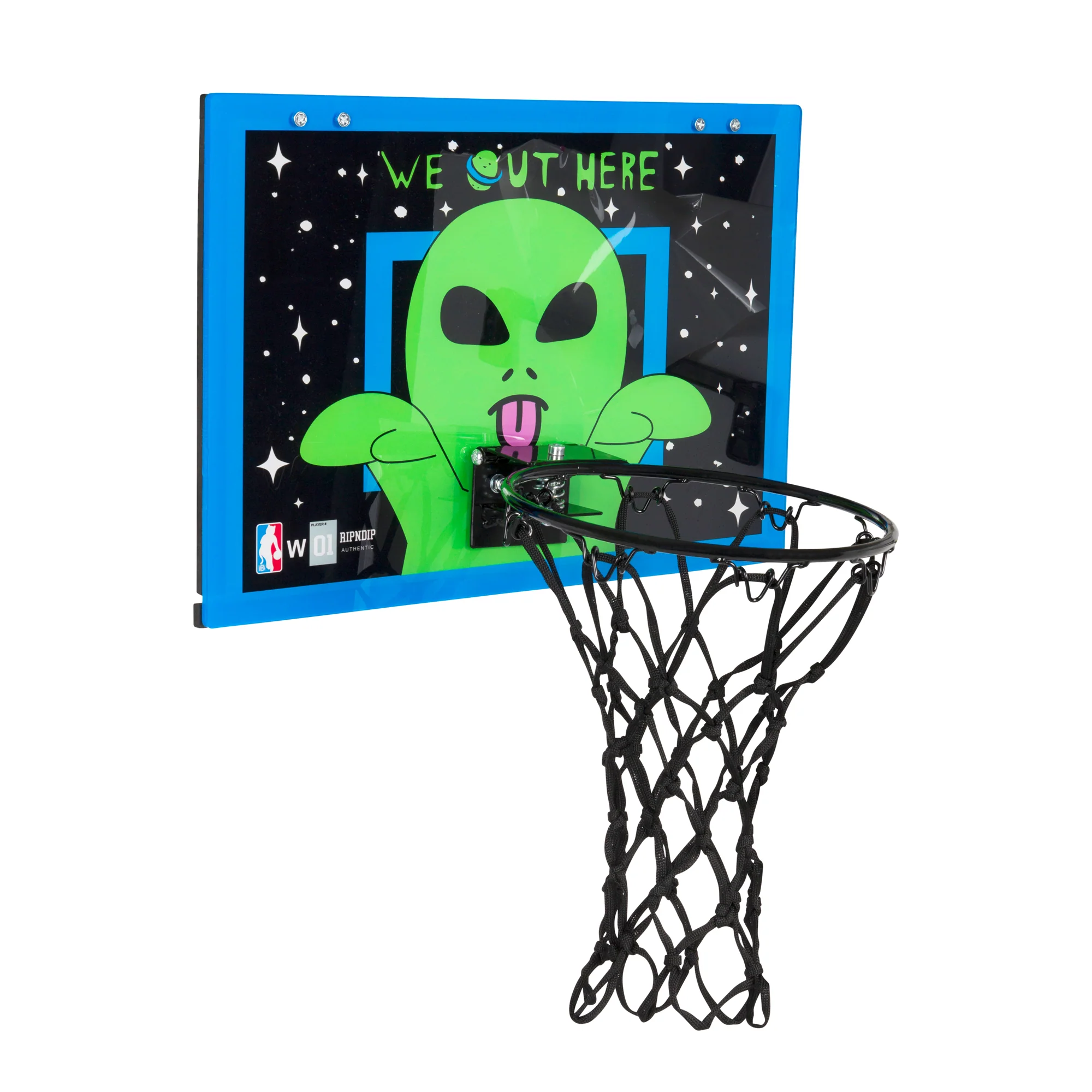 Peeking Alien Hanging Basketball Set (Black/Blue)