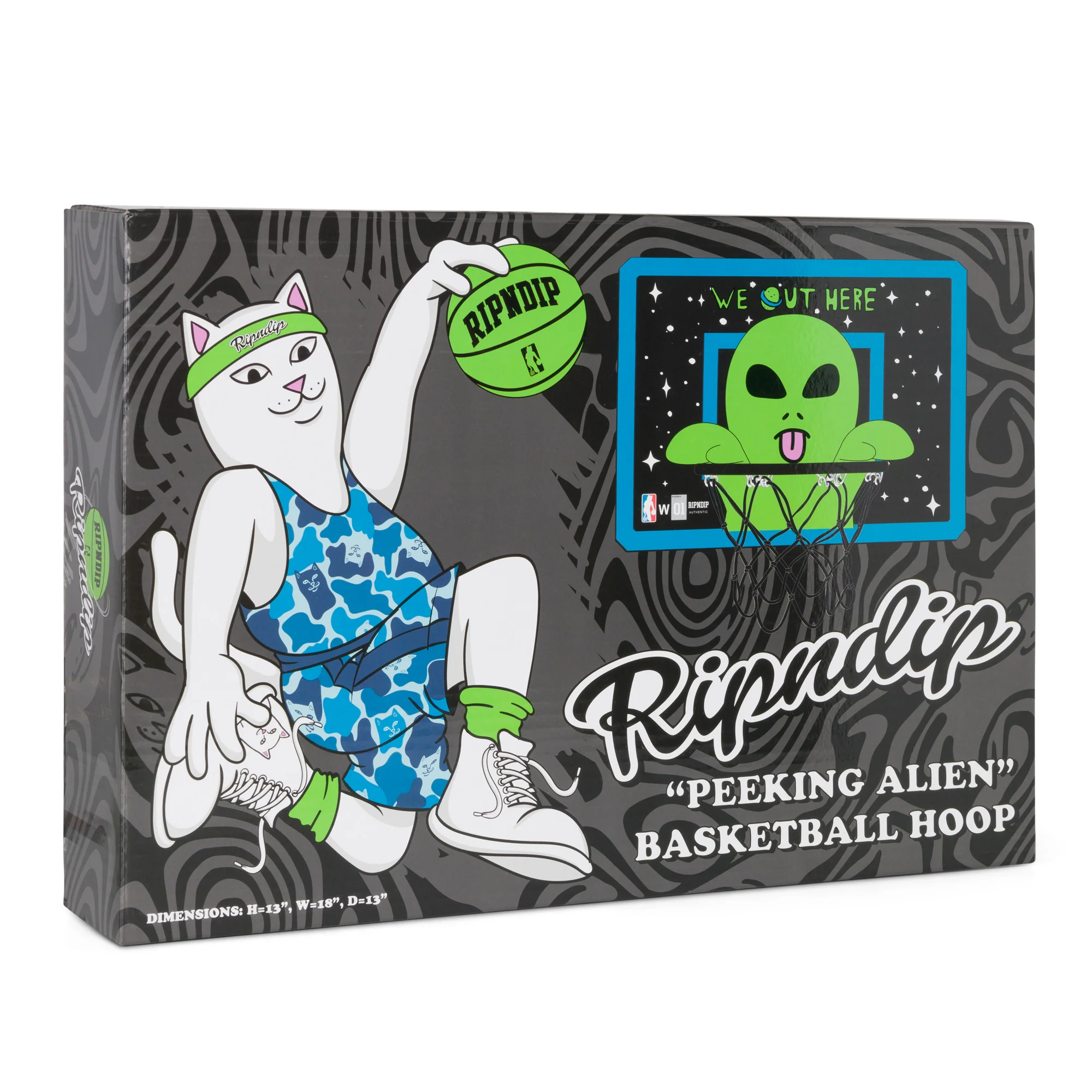 Peeking Alien Hanging Basketball Set (Black/Blue) - Image 2