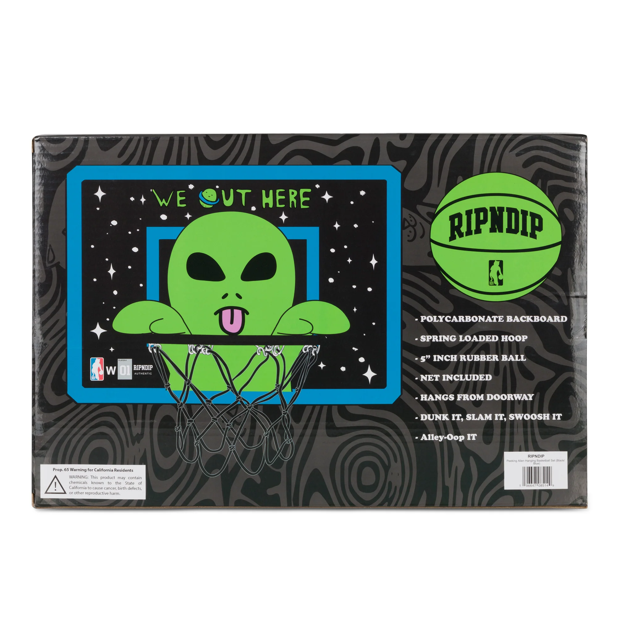 Peeking Alien Hanging Basketball Set (Black/Blue) - Image 5